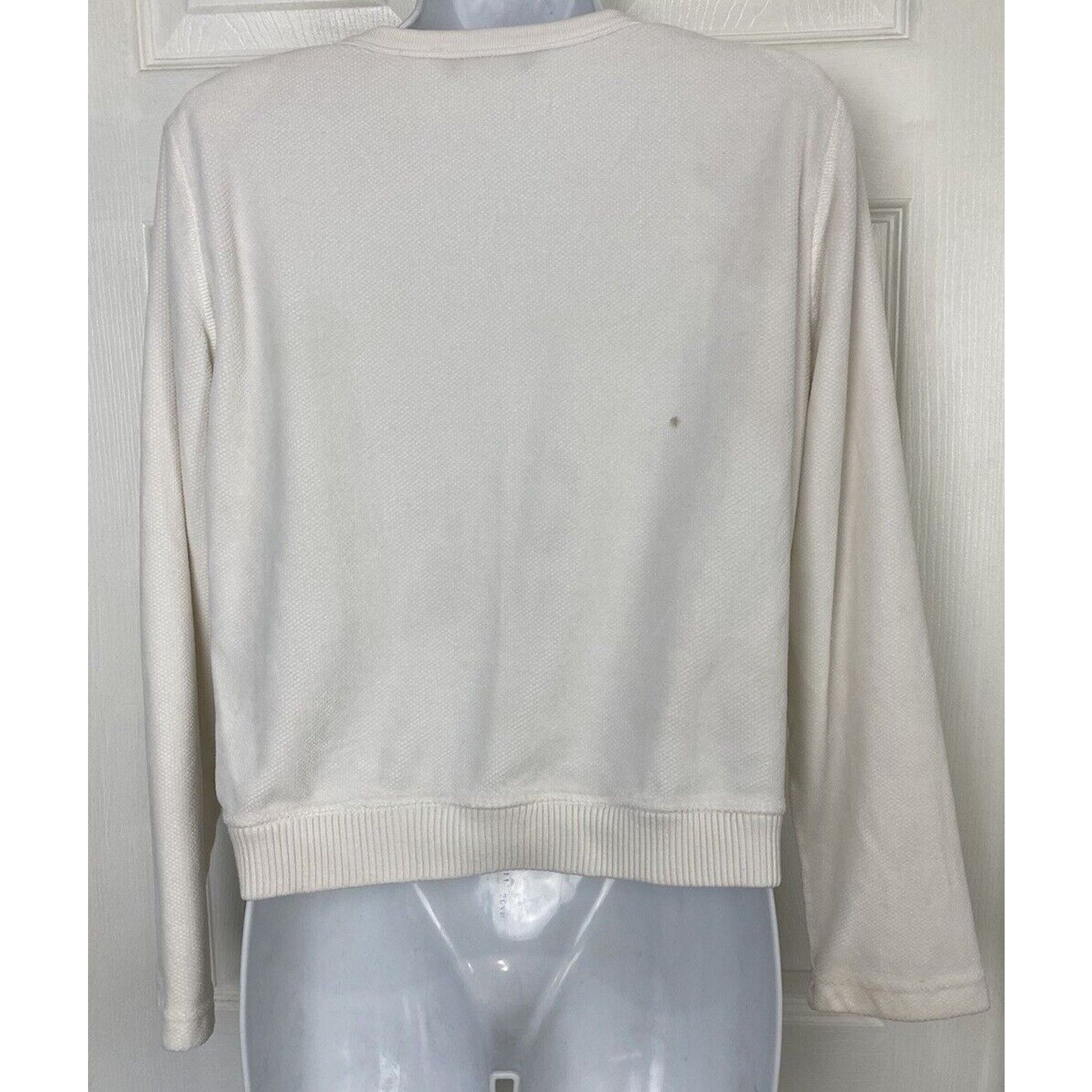 Sonia Rykiel VTG Sonia Rykiel Crew Neck Sweatshirt White M Velour Stripes Size M / US 6-8 / IT 42-44 - 6 Thumbnail