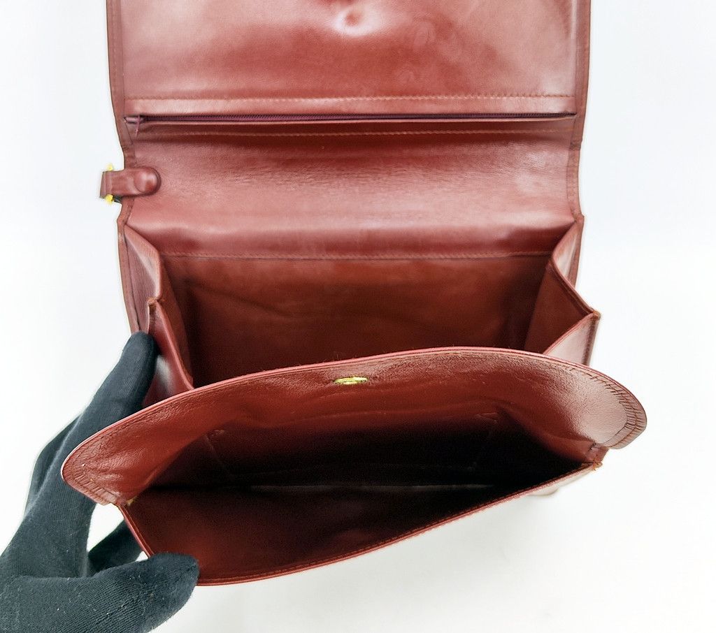 Cartier authentic CARTIER burgundy flap leather clutch bag Size ONE SIZE - 4 Thumbnail