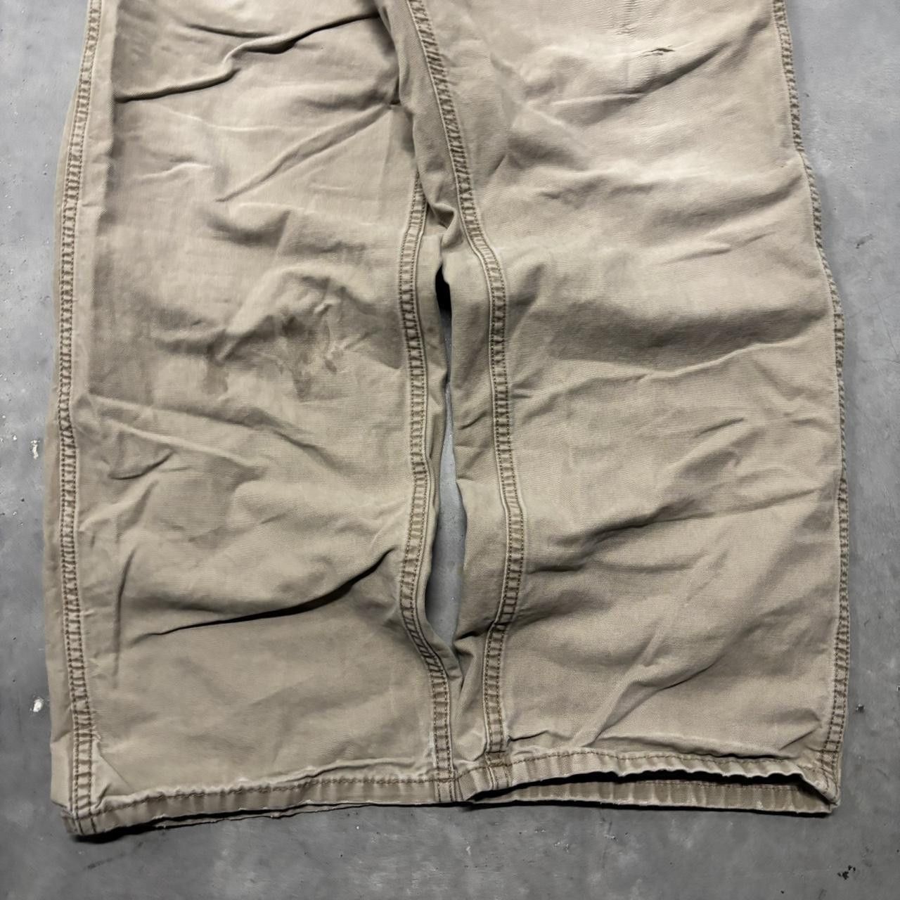 Japanese Brand × Vintage Crazy Vintage Y2K/2000s Faded Khaki Streetwear Skater Workwear Carpenter Pants! Size US 36 / EU 52 - 6 Thumbnail
