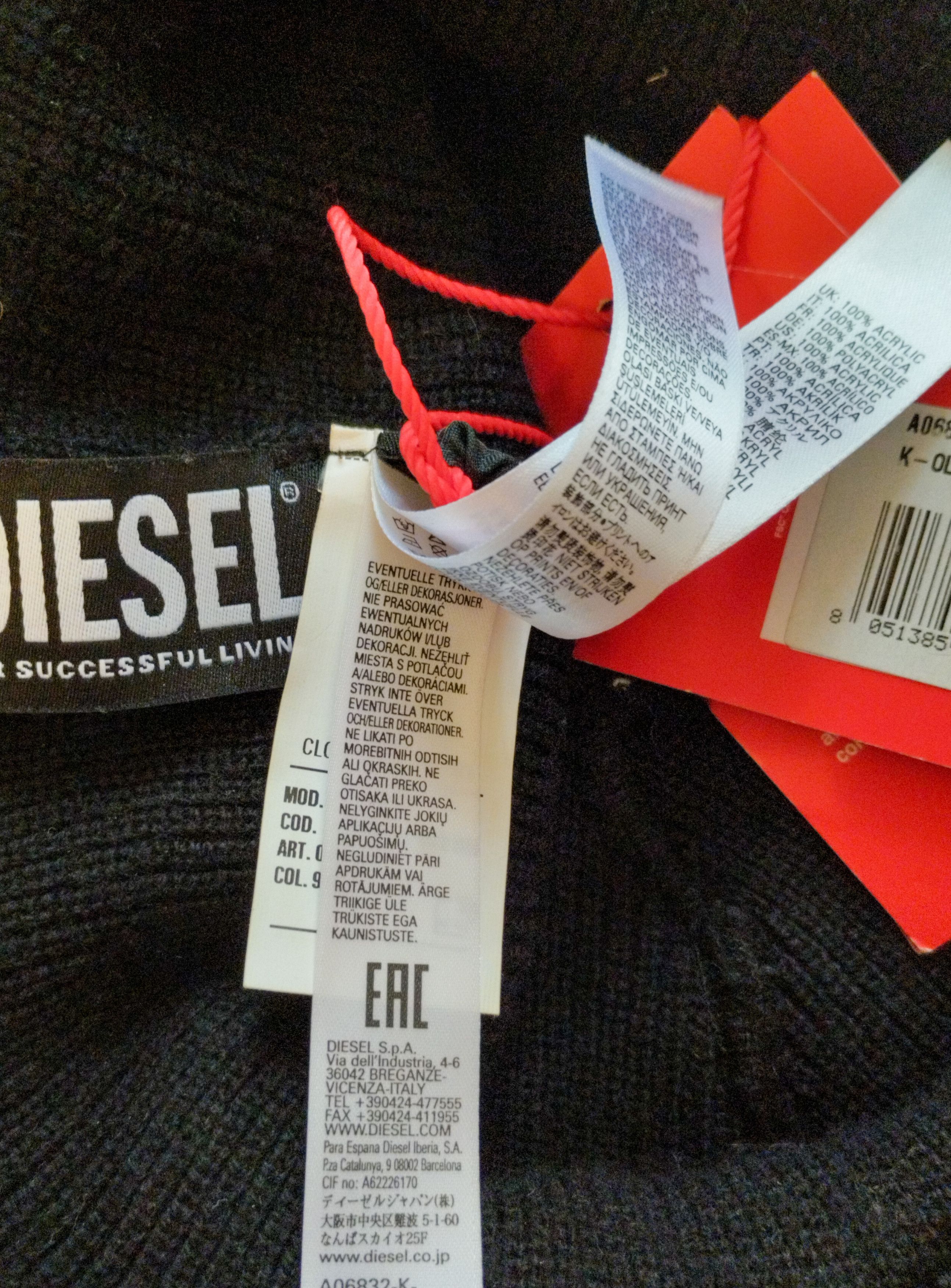 Diesel Diesel K Olden Beretto knitted hat Size ONE SIZE - 9 Thumbnail