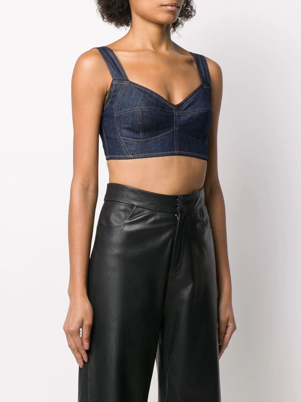 Dolce & Gabbana o1y0925 Denim Crop Top in Blue Size XS / US 0-2 / IT 36-38 - 3 Thumbnail
