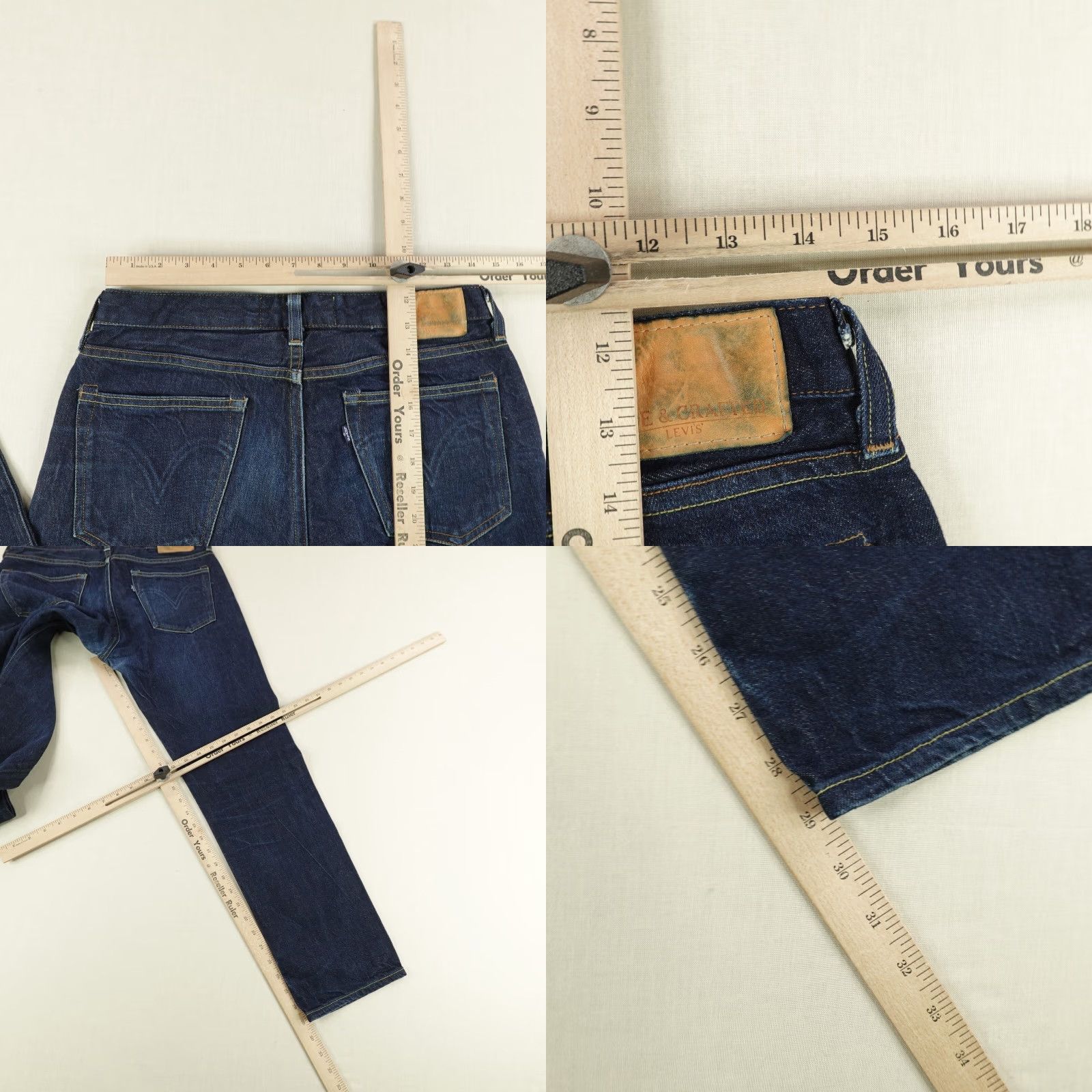 Levi's VINTAGE Levi's Made & Crafted Jeans Men's 31x29 Dark Blue Denim Straight Fit Casual Pants Size US 28 / EU 44 - 8 Thumbnail