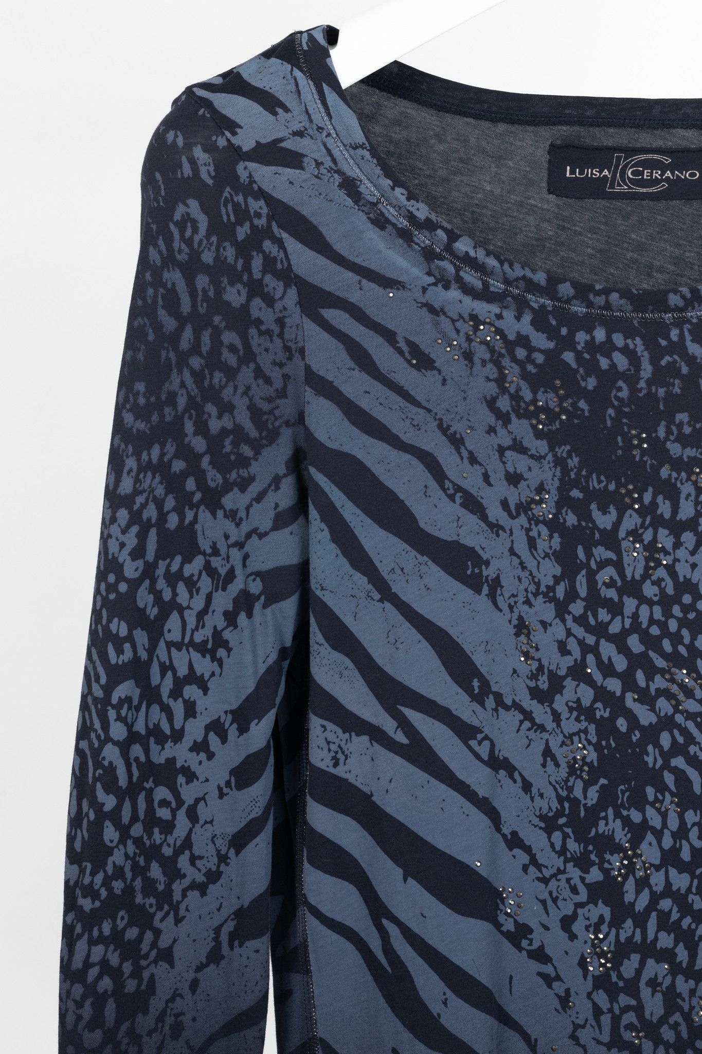 Luisa Cerano Luisa Cerano Zebra-Print Rhinestone Cotton-Jersey T-Shirt Size L / US 10 / IT 46 - 5 Thumbnail