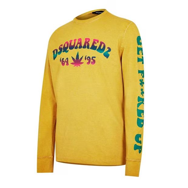 o1g2r1mq0424 Smoke Long Sleeve T-Shirts in Yellow