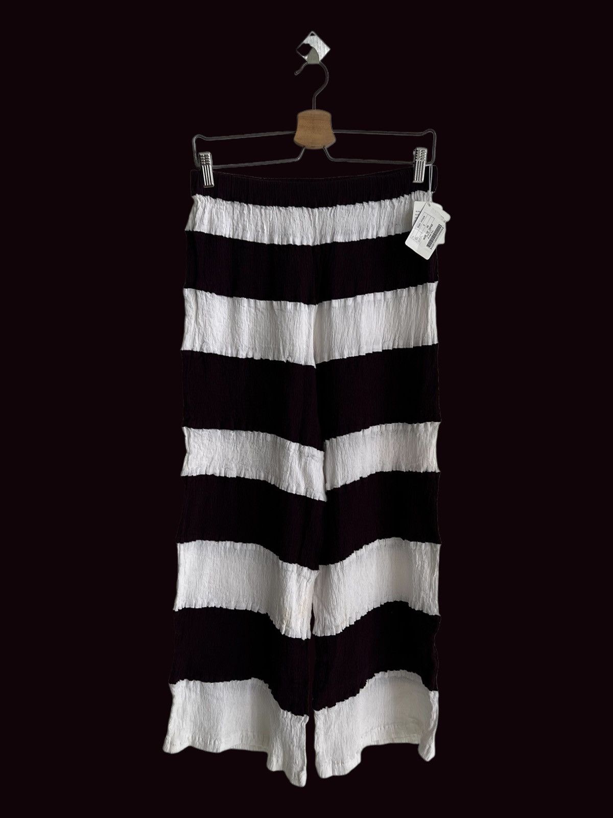 Issey Miyake Miyake TC Pleated Prisoner Striped Wide Leg Stretch Pants Size US 30 / EU 46 - 2 Thumbnail