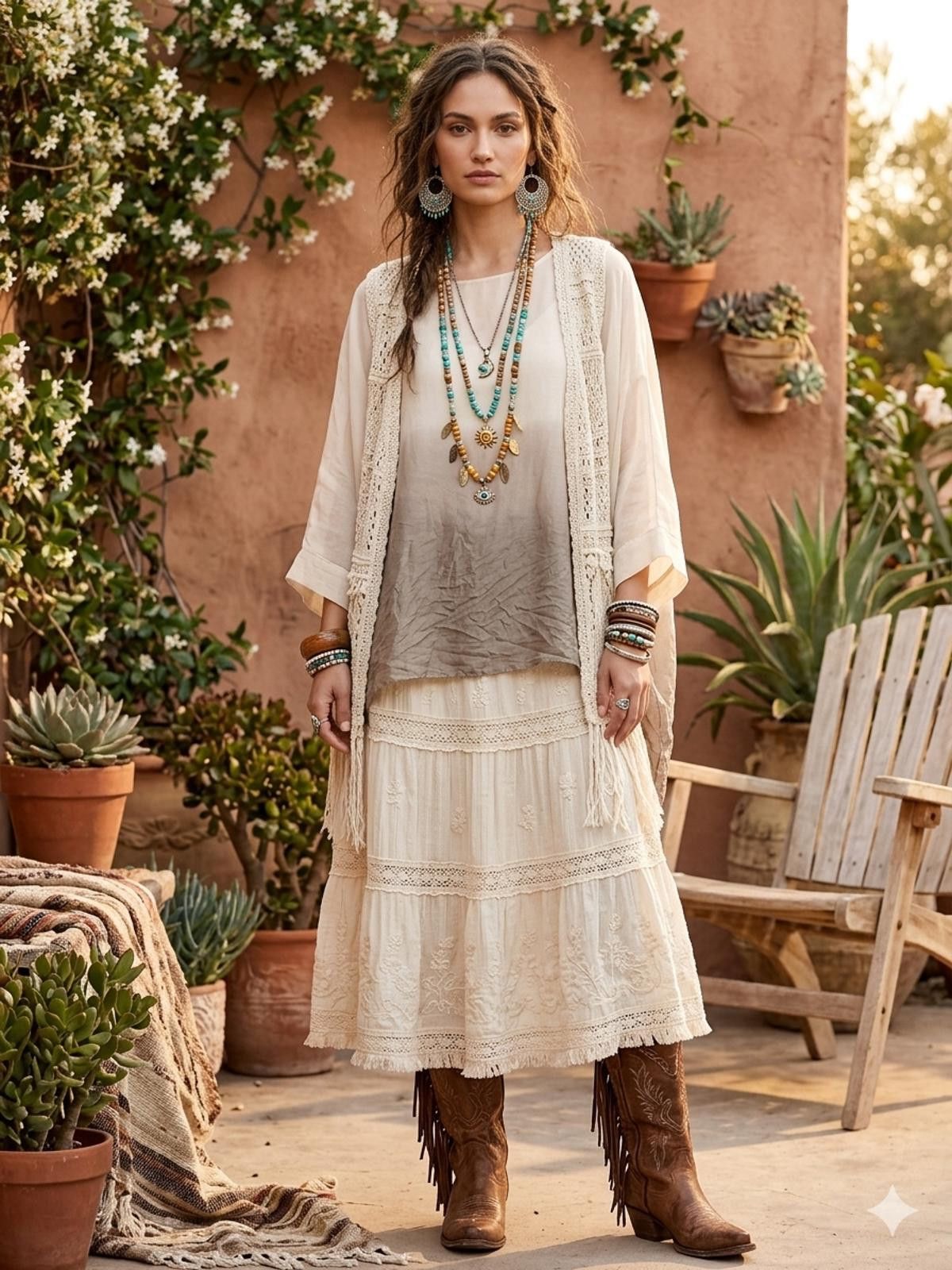 Other Tempo Paris Ombre Beige and Taupe Poncho Top M/L boho Size M / US 6-8 / IT 42-44 - 6 Thumbnail