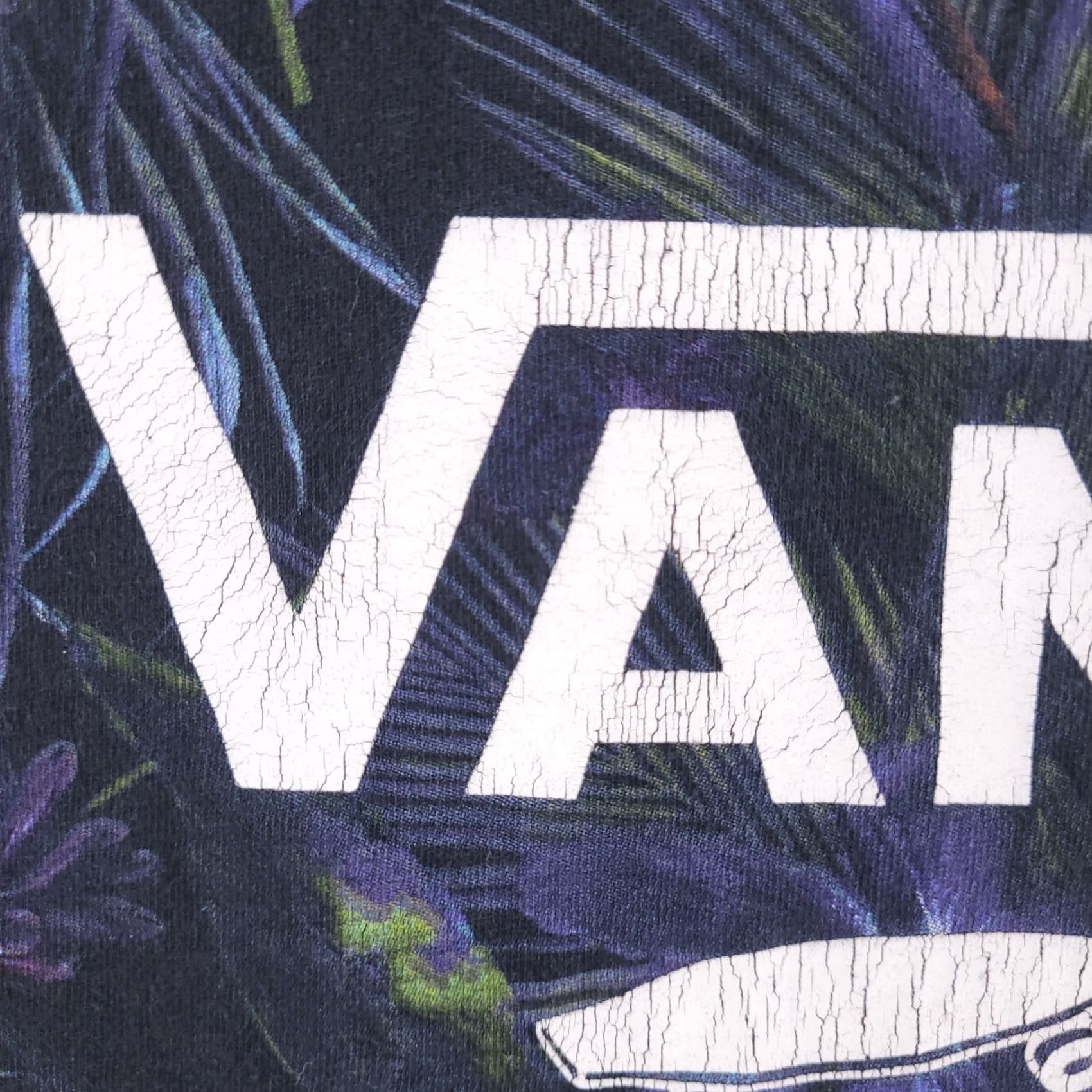 Vans VANS Shirt Mens Small Black Short Sleeve Floral Fern Box Logo Slim Size US S / EU 44-46 / 1 - 4 Thumbnail