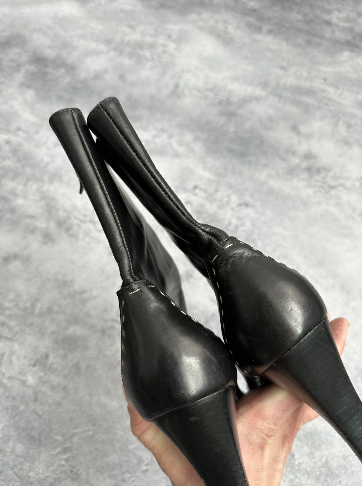 Gucci Gucci by Tom Ford Vintage Leather Boots Black Heels 39 1/2C Size US 9.5 / IT 39.5 - 10 Thumbnail