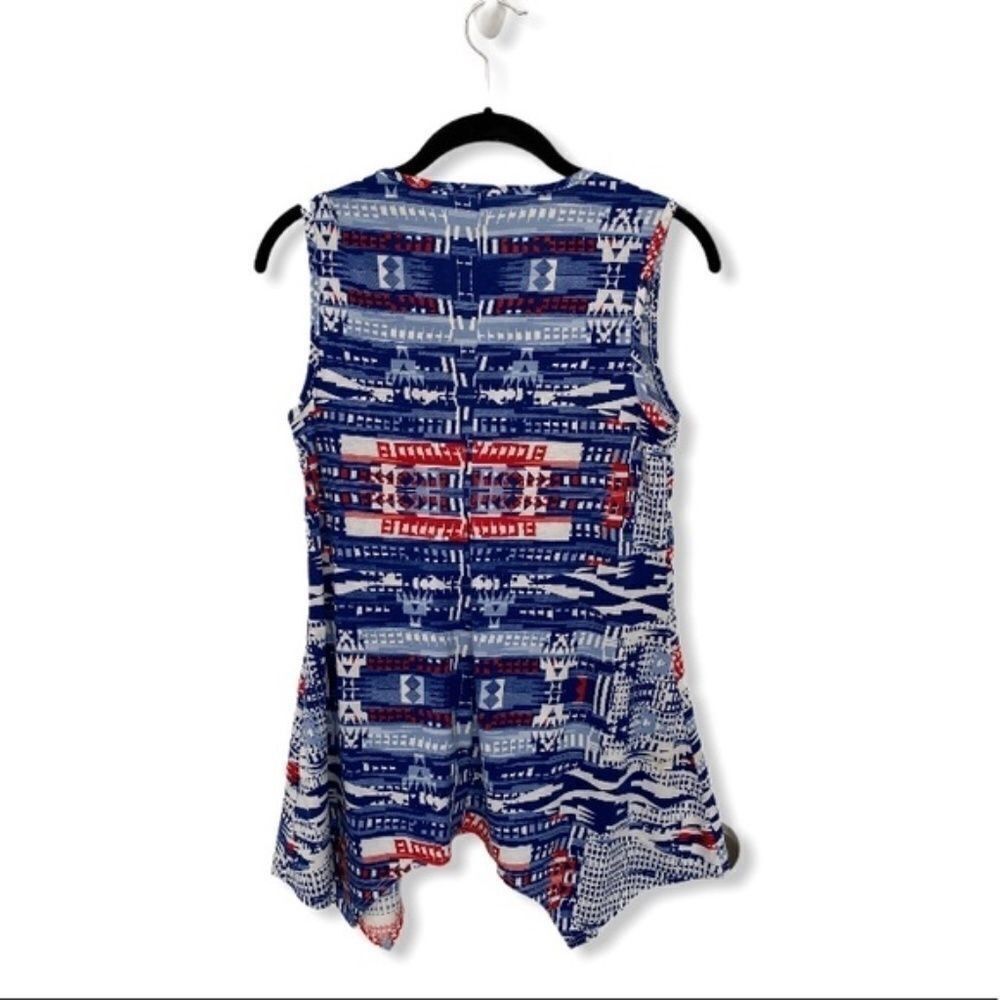 Other NY Collection Sleeveless Blouse Sz S Blue White Red Crochet Size S / US 4 / IT 40 - 4 Thumbnail