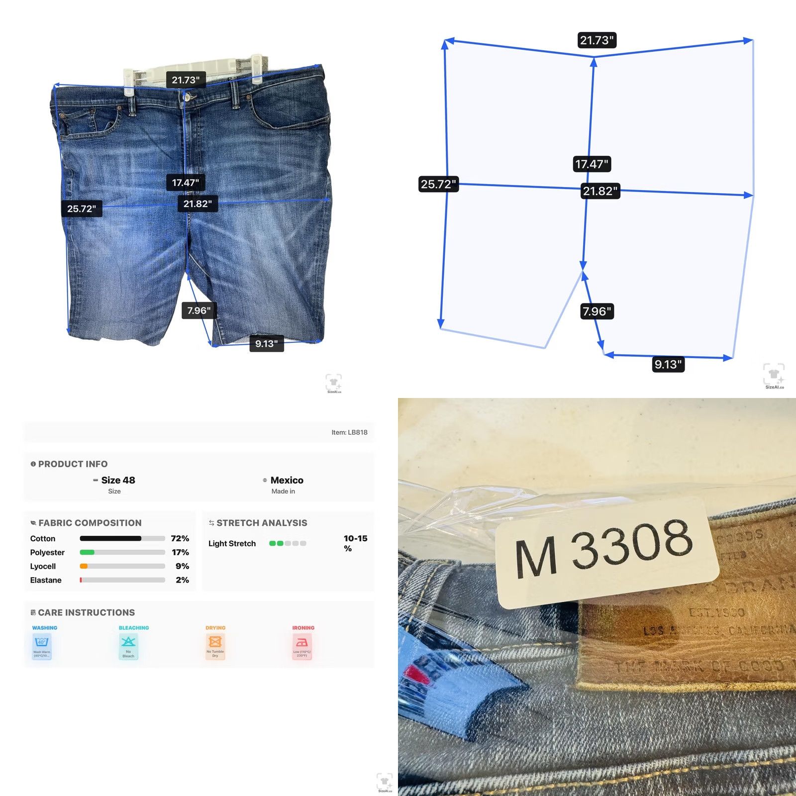 Lucky Brand Lucky Brand Denim Shorts Mens 48 Blue Athletic Taper Bermuda 8 Inseam Short Casual Summer USA Mens Size US 32 / EU 48 - 8 Thumbnail