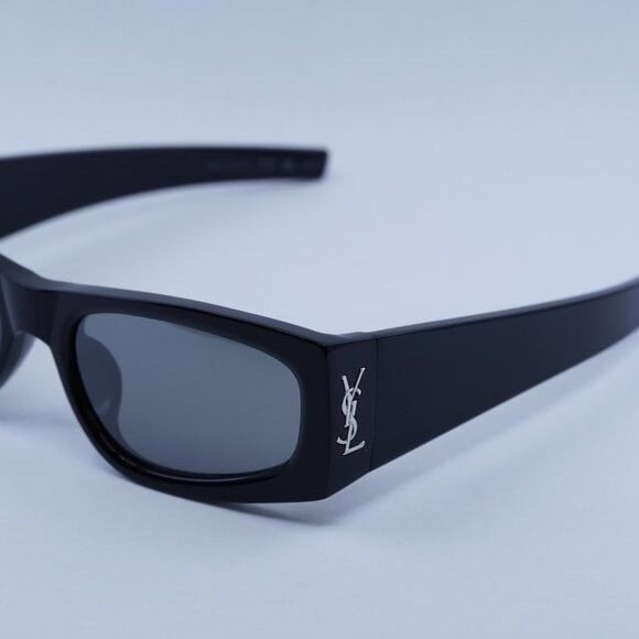 Saint Laurent Paris New Saint Laurent SLM140/F 002 Sunglasses - Shiny Black Size ONE SIZE - 5 Thumbnail