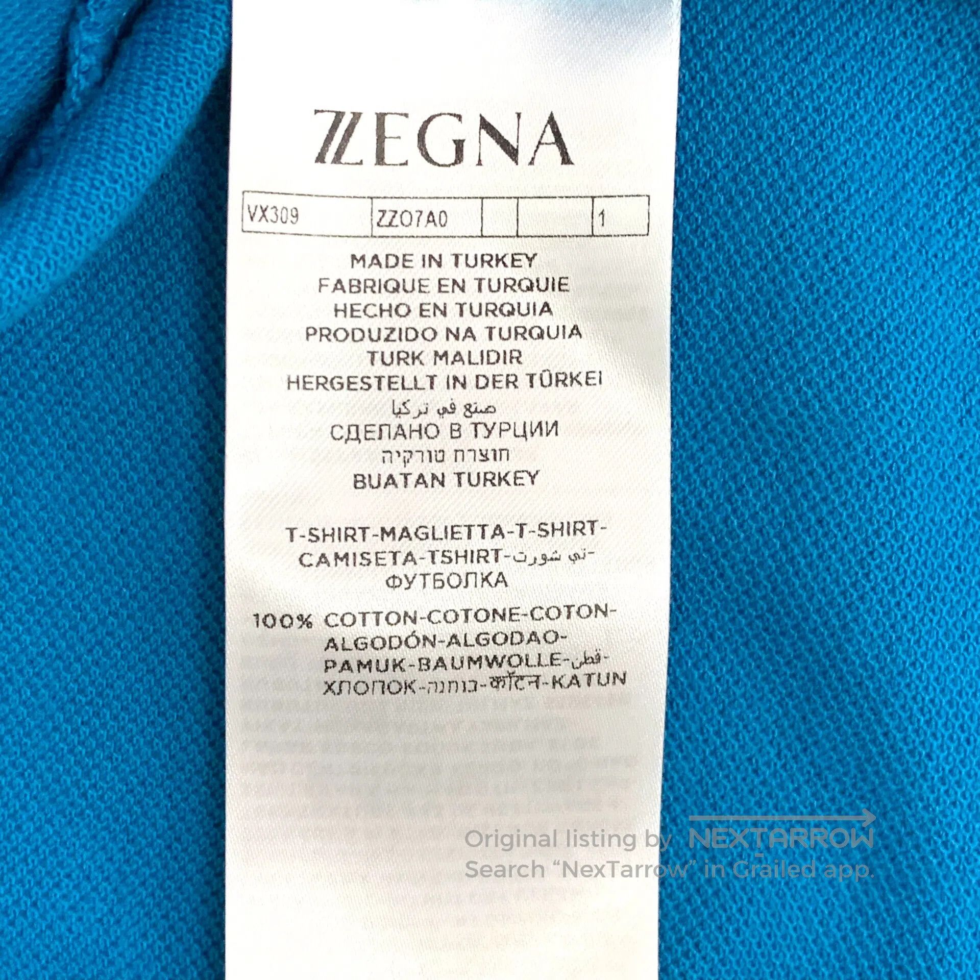 Ermenegildo Zegna Zegna Blue Logo Letter Embroidery Cotton Collar Short Slee Size US S / EU 44-46 / 1 - 8 Thumbnail