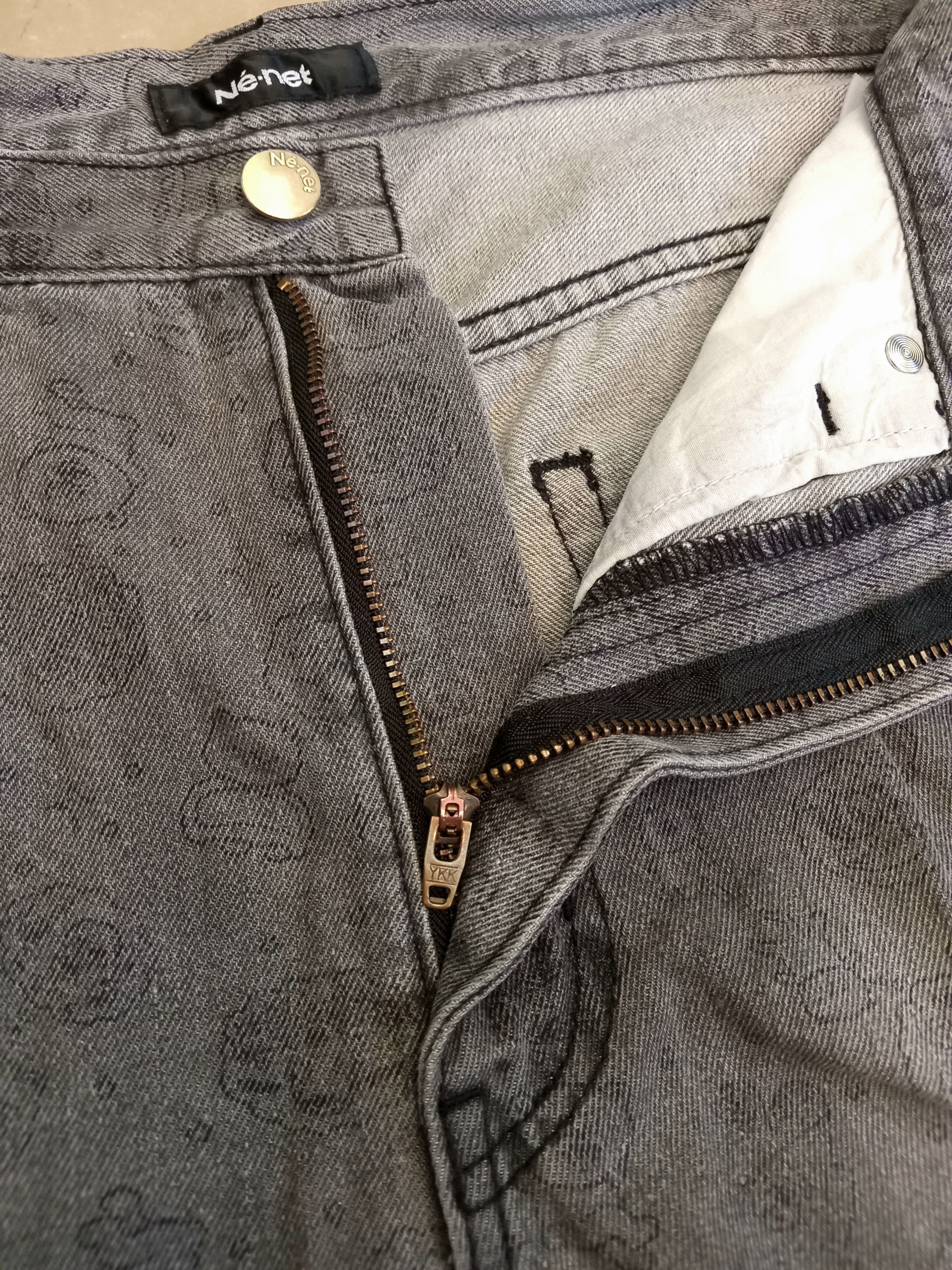 Issey Miyake × Japanese Brand × Ne-Net NE-NET x Suzuki Hiroyuki Japanese Printed Faded Jeans Size US 31 - 5 Thumbnail