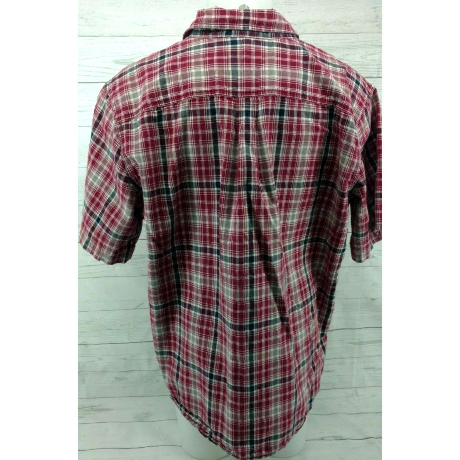 Carhartt Carhartt Button-Down Shirt Mens 2XL Red Gray Plaid Short Sleeve Relaxed Button Up Size US 39 - 6 Thumbnail