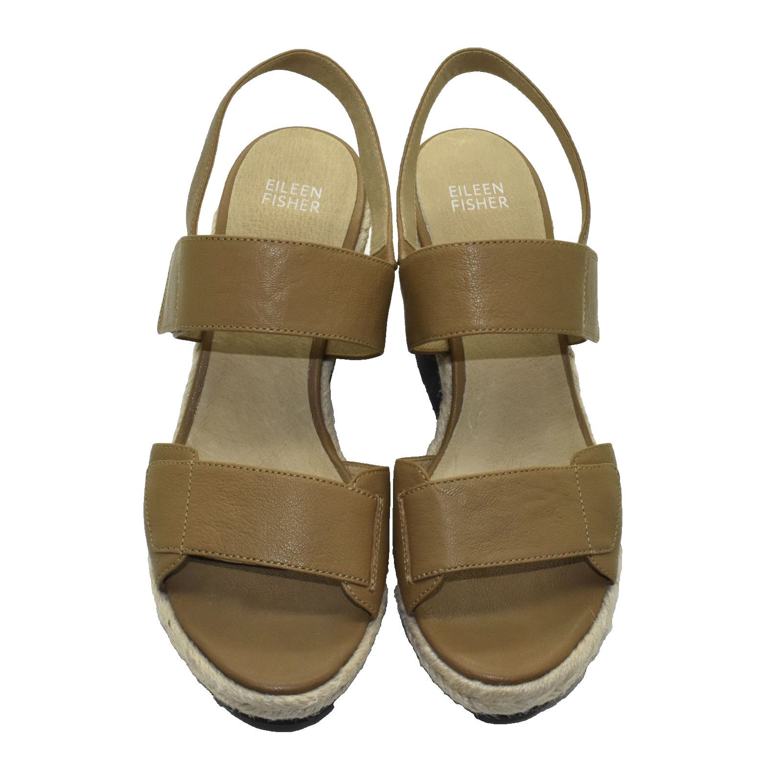 Eileen Fisher EILEEN FISHER Maxi Leather Wedge Espadrille Sandals Size 8 Size US 8 / IT 38 - 3 Thumbnail