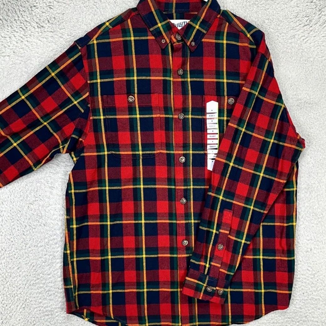 Duluth Trading Company Duluth Trading Co. Flannel Shirt Mens M Red Yellow Plaid Relaxed Pocket Button-Up NWT Size US M / EU 48-50 / 2 - 2 Thumbnail