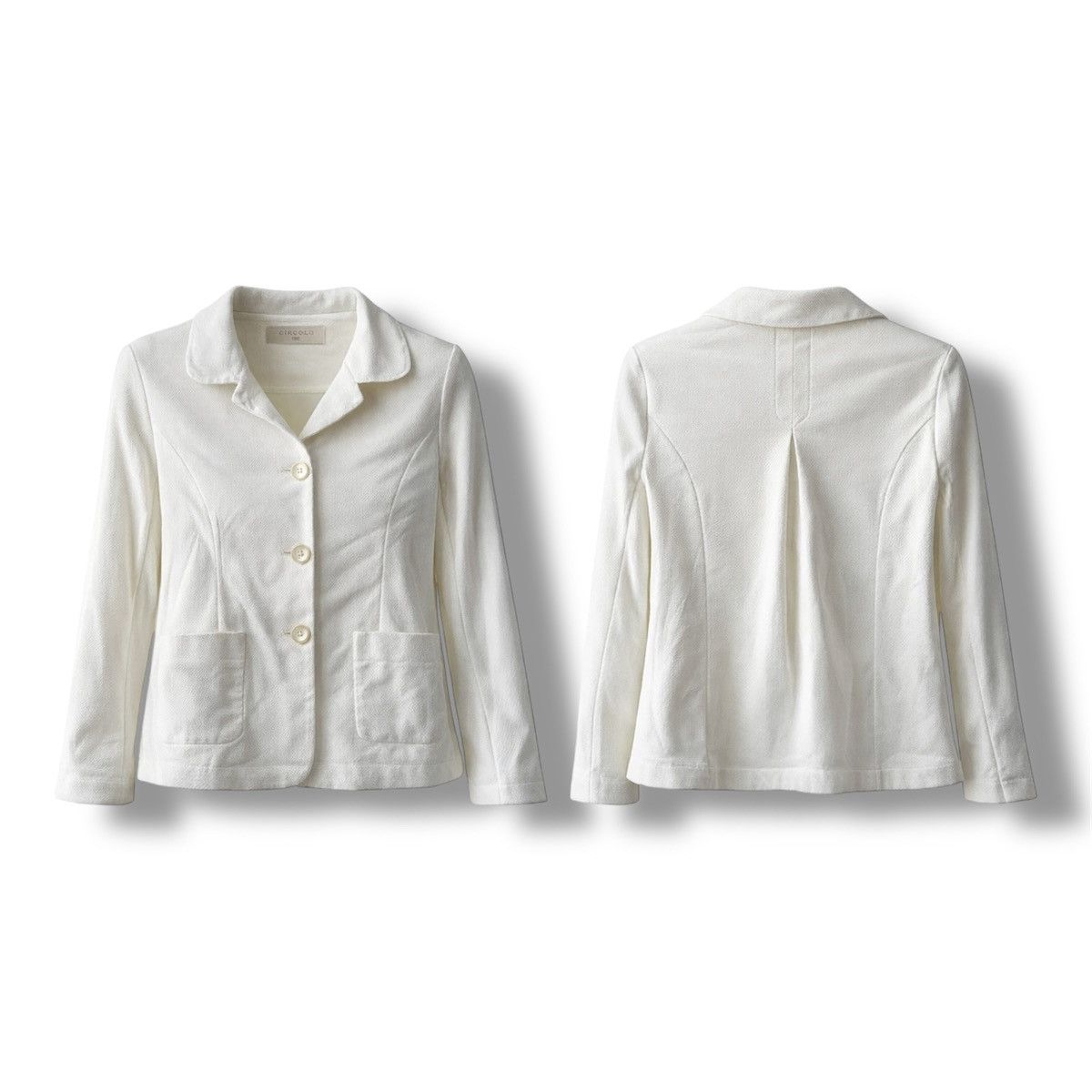 Circolo 1901 CIRCOLO 1901 WHITE CLASSIC COTTON BLEND DUTTON BLAZER JACKET Size S / US 4 / IT 40 - 2 Thumbnail