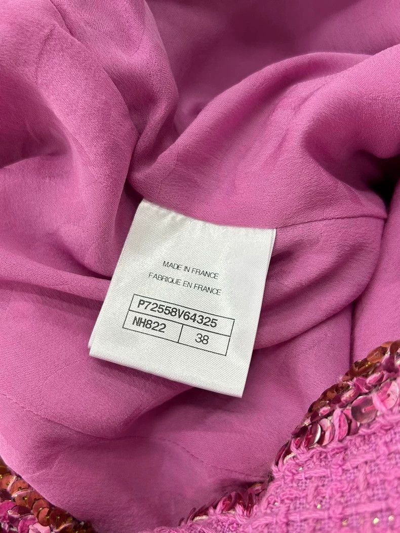 Chanel Chanel 22S rose pink sequin rolled tweed knitted dress Size XS / US 0-2 / IT 36-38 - 5 Thumbnail