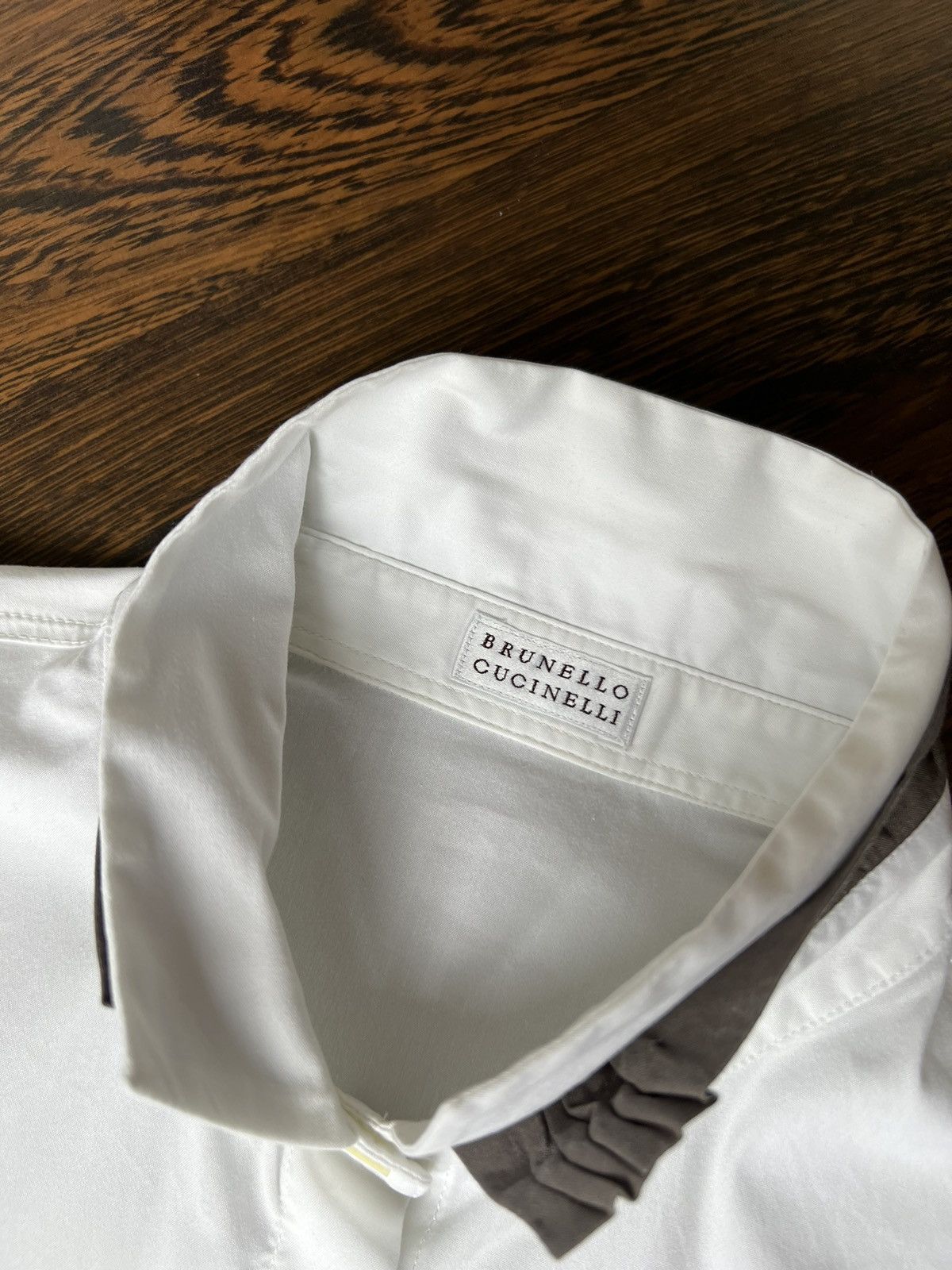 Brunello Cucinelli Brunello Cucinelli Shirt Cotton Blend White Solid Size XL Size XL / US 12-14 / IT 48-50 - 13 Thumbnail