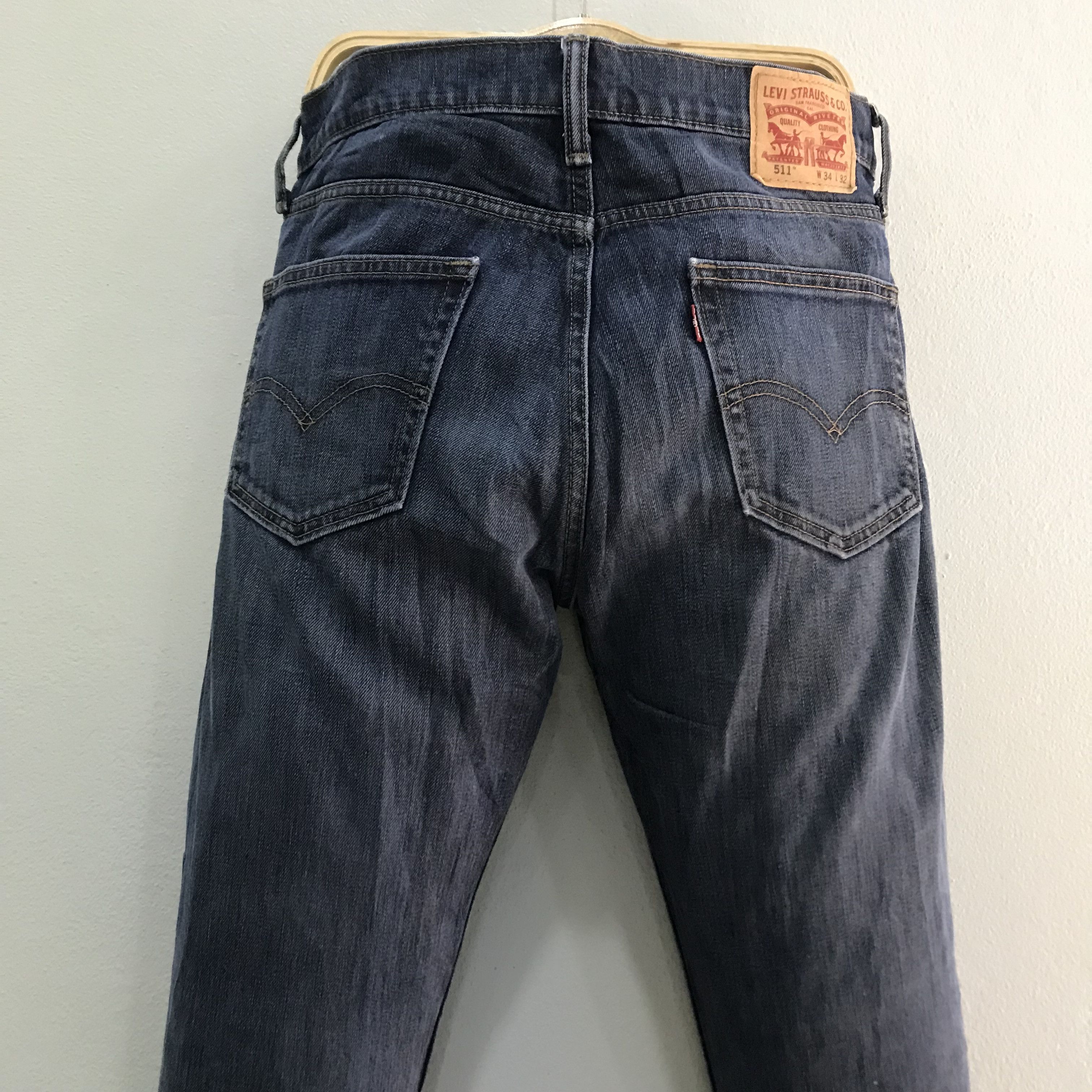 Levi's Vintage Retro Levis 511 Slim Straight Distressed Ripped Knee Size US 34 / EU 50 - 11 Thumbnail