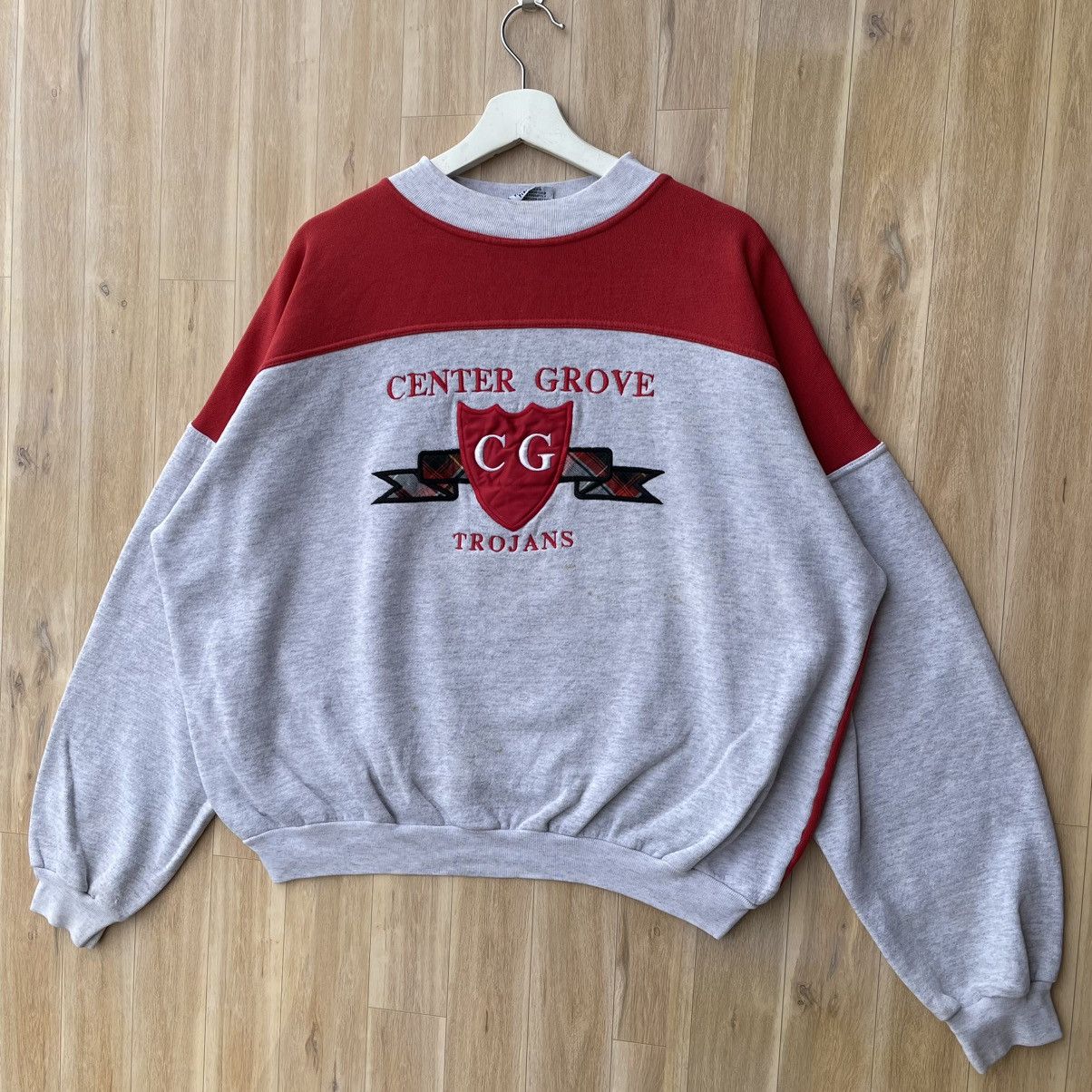 Vintage 90's Centre Grove Trojans USA Made Vintage Pullover Size US XL / EU 56 / 4 - 2 Thumbnail
