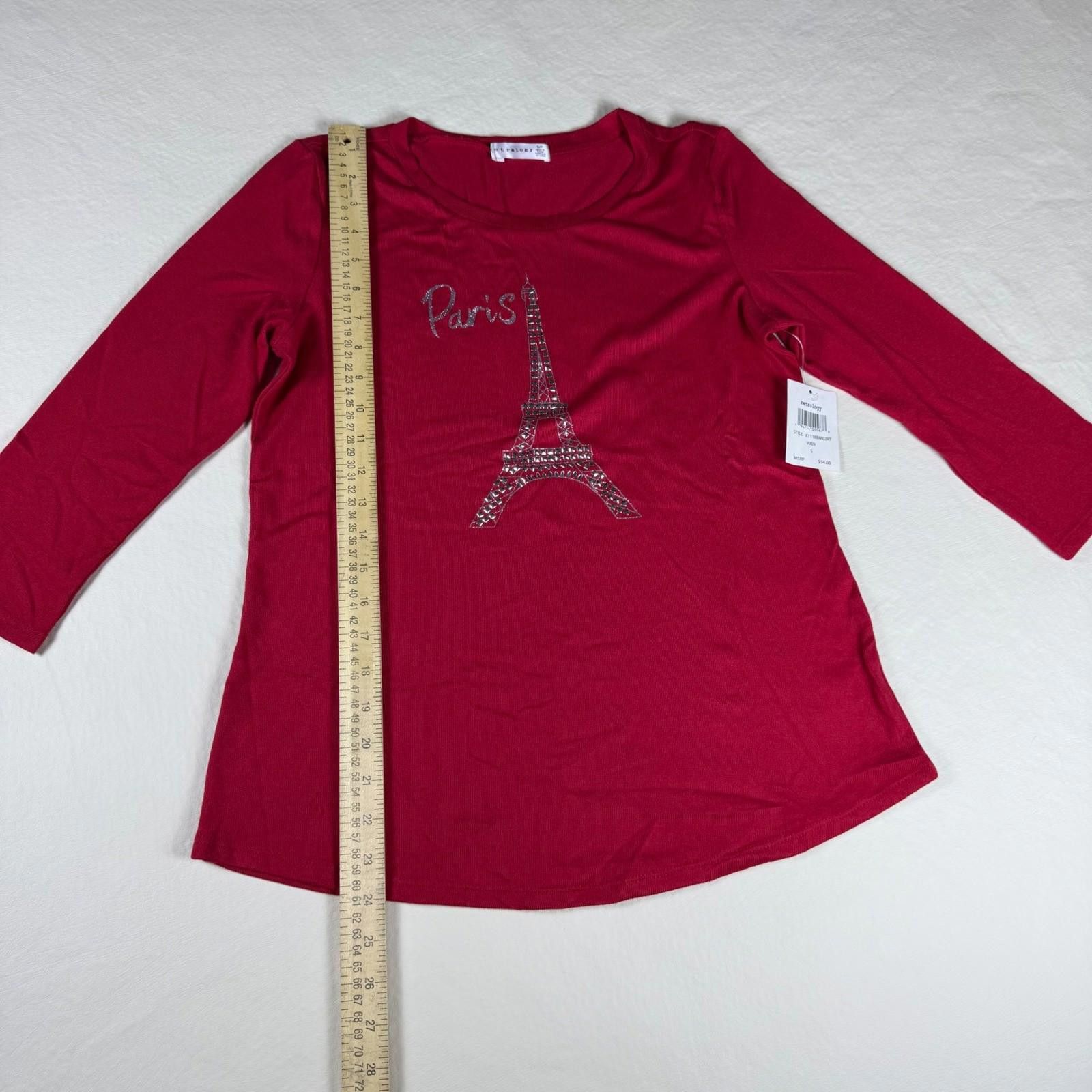 Other Retrology Womens Vixen Red Paris Eiffel Tower Rhinestone NWT Size S / US 4 / IT 40 - 5 Thumbnail