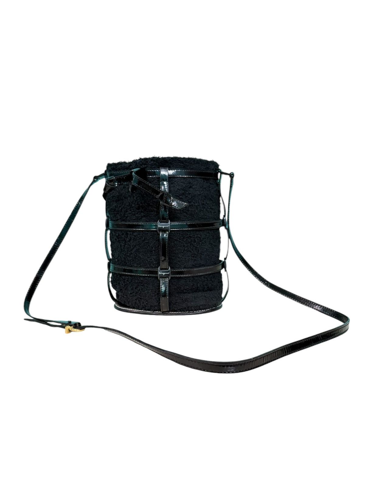 Salvatore Ferragamo SALVATORE FERRAGAMO TERRY CLOTH CAGE BUCKET BAG Size ONE SIZE - 1 Thumbnail