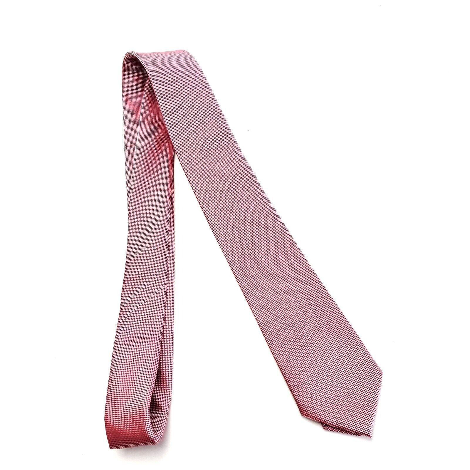 Nordstrom NEW 1901 Nordstrom Red Woven Check Skinny Silk Tie Size ONE SIZE - 8 Thumbnail