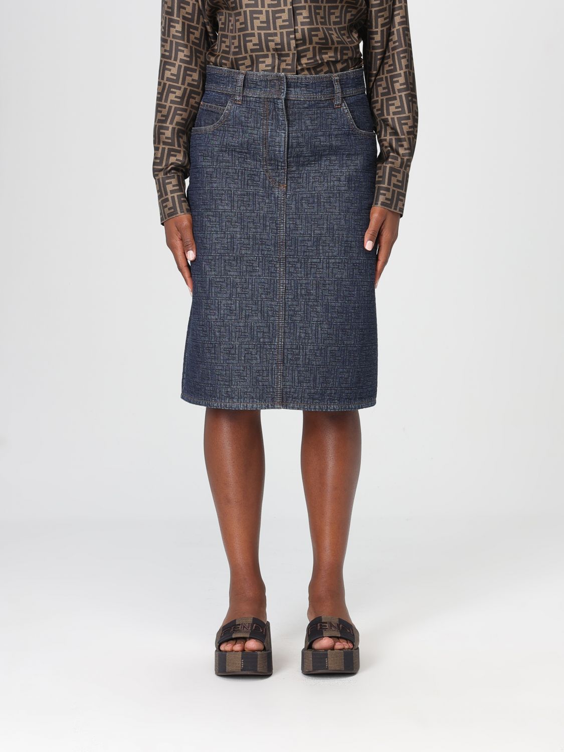 Fendi Fendi Skirt Woman Blue Size 30" / US 8 / IT 44 - 1 Thumbnail