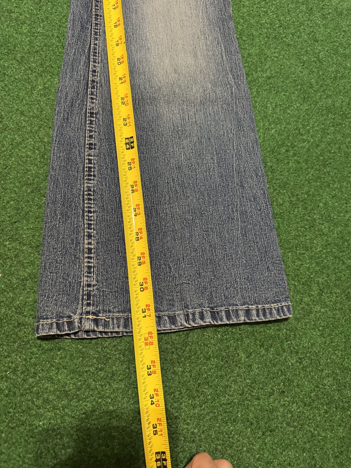 Vintage Y2K Angels Low Rise Flare Womens 13 Stretch 32x32 Jeans Size 32" / US 10 / IT 46 - 6 Thumbnail
