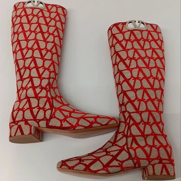 Valentino Valentino Garavani Toile Iconographe VLogo Boots - EU39.5 Size US 9.5 / IT 39.5 - 4 Thumbnail