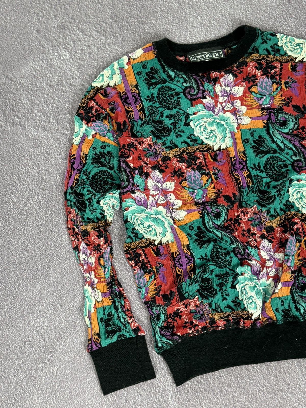 Japanese Brand Vintage Floral Pattern 90’s USA Designer Glamour Blouse Size M / US 6-8 / IT 42-44 - 4 Thumbnail