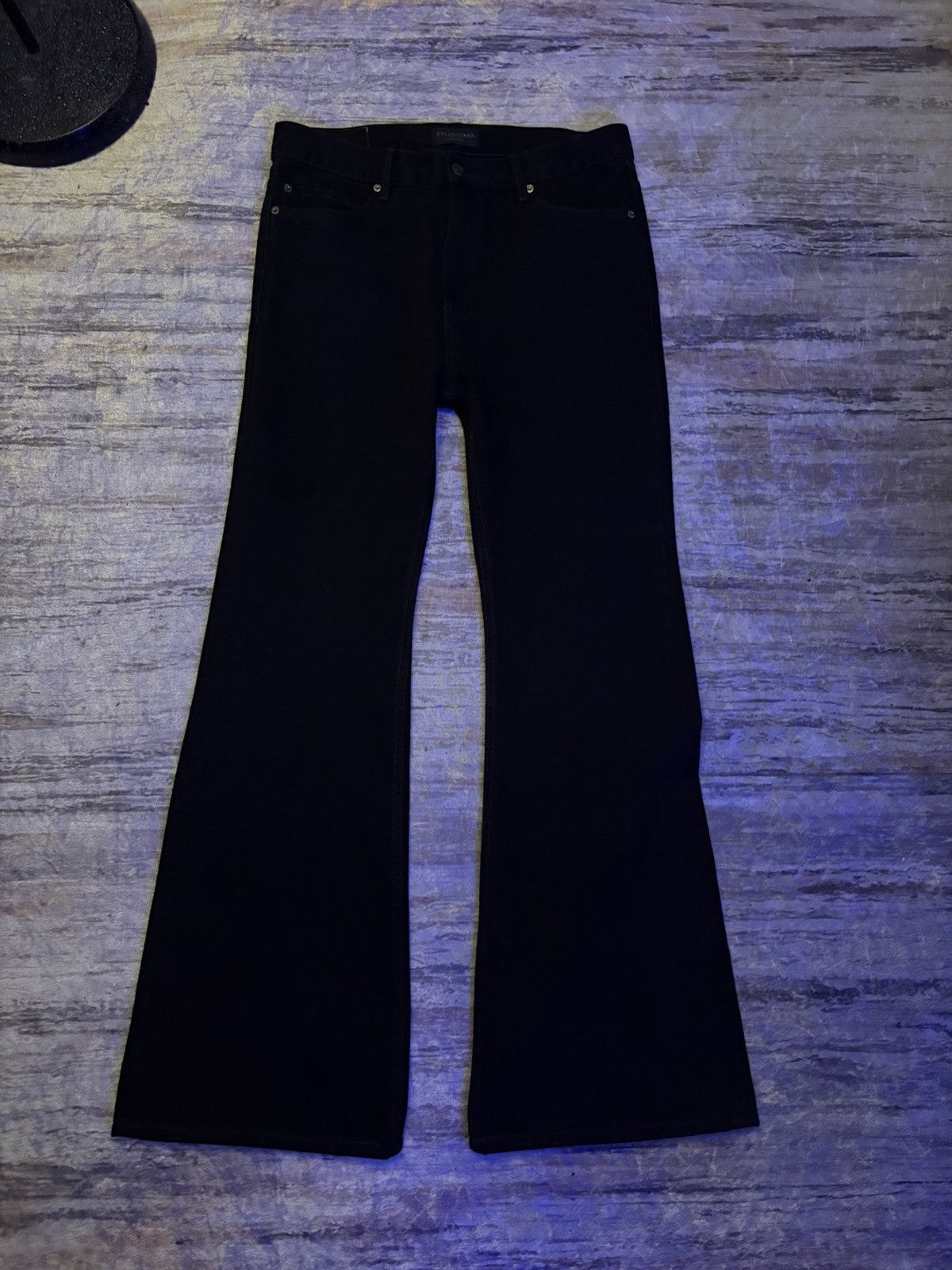Balenciaga Balenciaga lost tapes cotton chino flared denim trouser