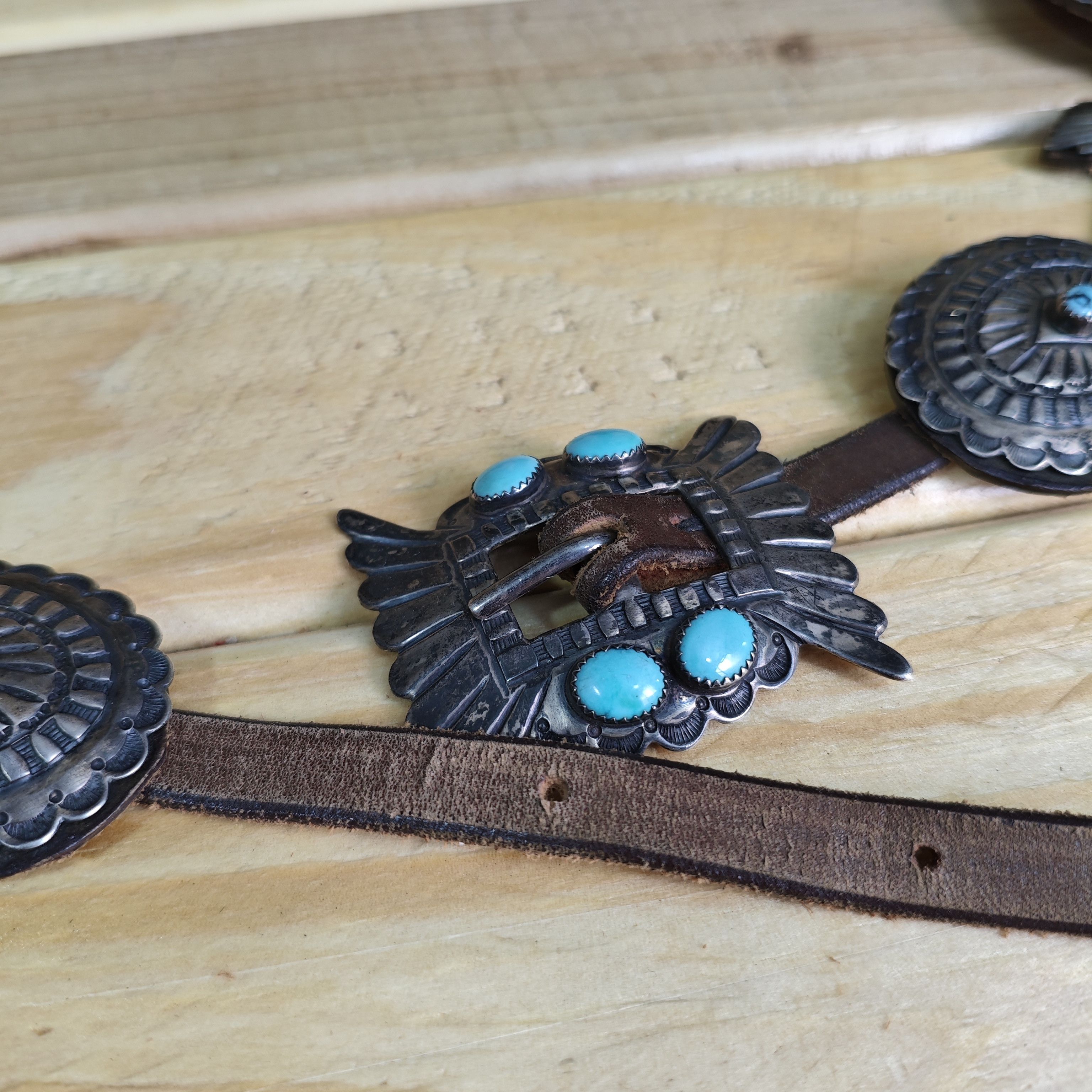 James Reid Sterling silver concho belt by James Reid Size 36 - 3 Thumbnail