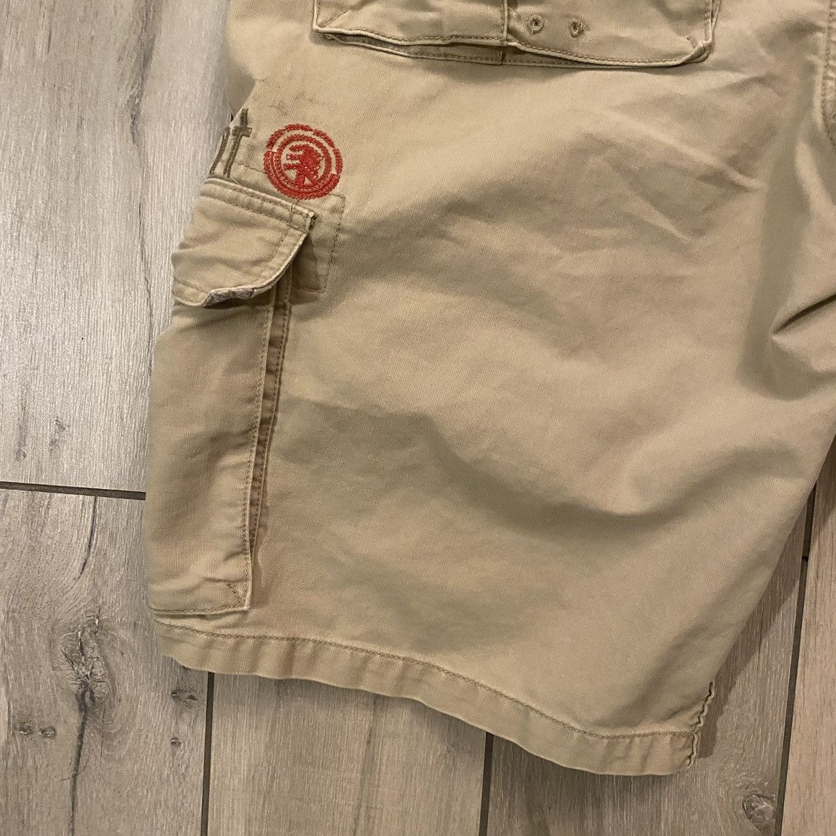 Element × JNCO × Southpole Vintage Y2K Earth Tone Tan Element Baggy Cargo Shorts 38 Size US 38 / EU 54 - 5 Thumbnail