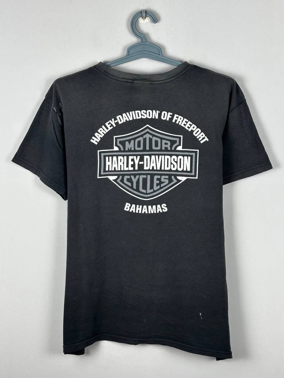 Harley Davidson Vintage Harley Davidson T Shirt Faded Black Biker USA Size US L / EU 52-54 / 3 - 1 Thumbnail