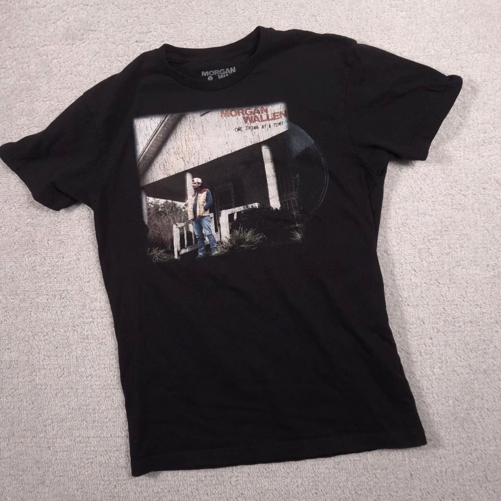 Vintage Morgan Wallen Shirt Adult S Black One Thing At A Time Graphic Tee Tagless Size US S / EU 44-46 / 1 - 2 Thumbnail