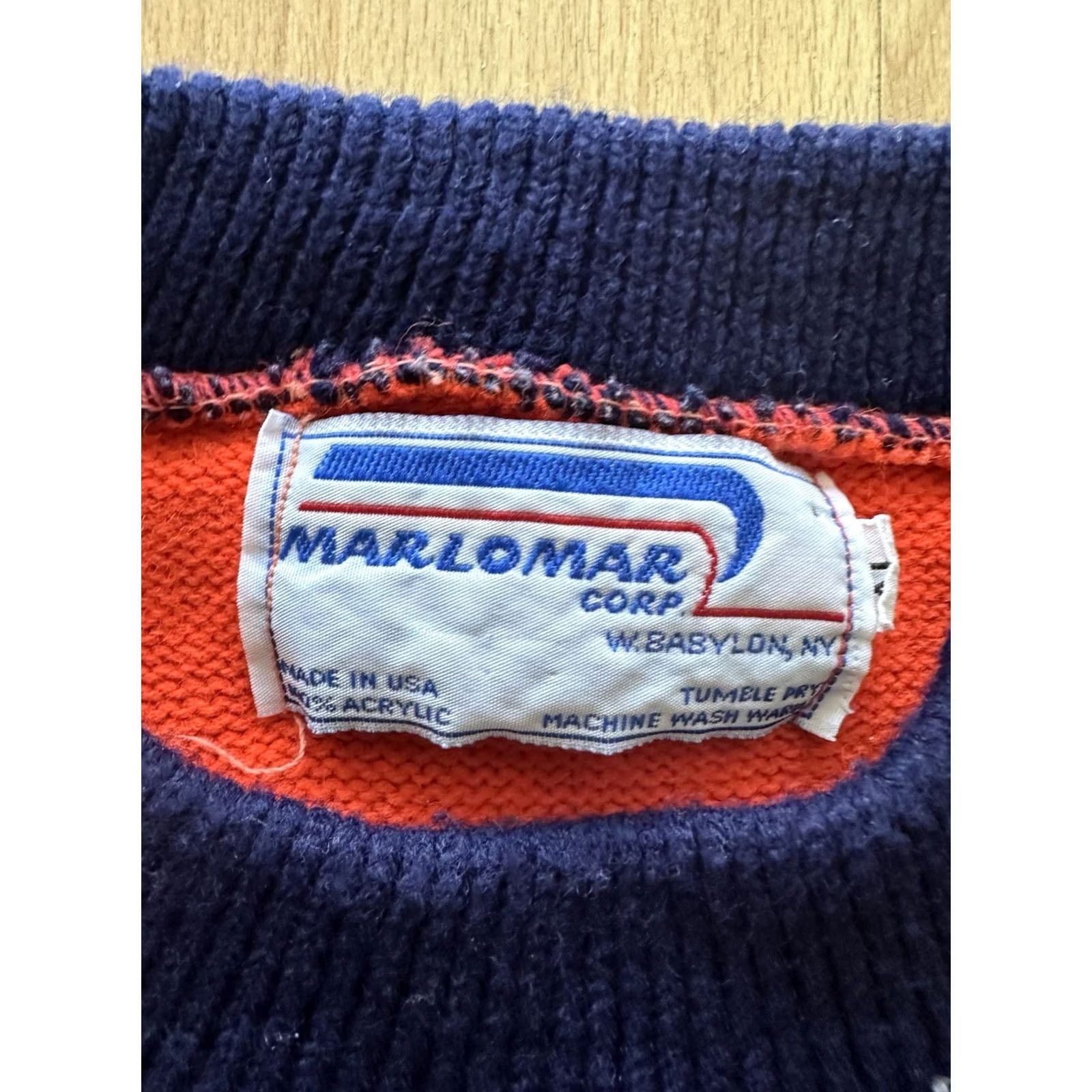 Vintage VINTAGE 1980s University Of Illinois Knit Sweater Navy Orange Men’s XL Pullover Knit Logo Regular Sweatshirt? Size US XL / EU 56 / 4 - 3 Thumbnail