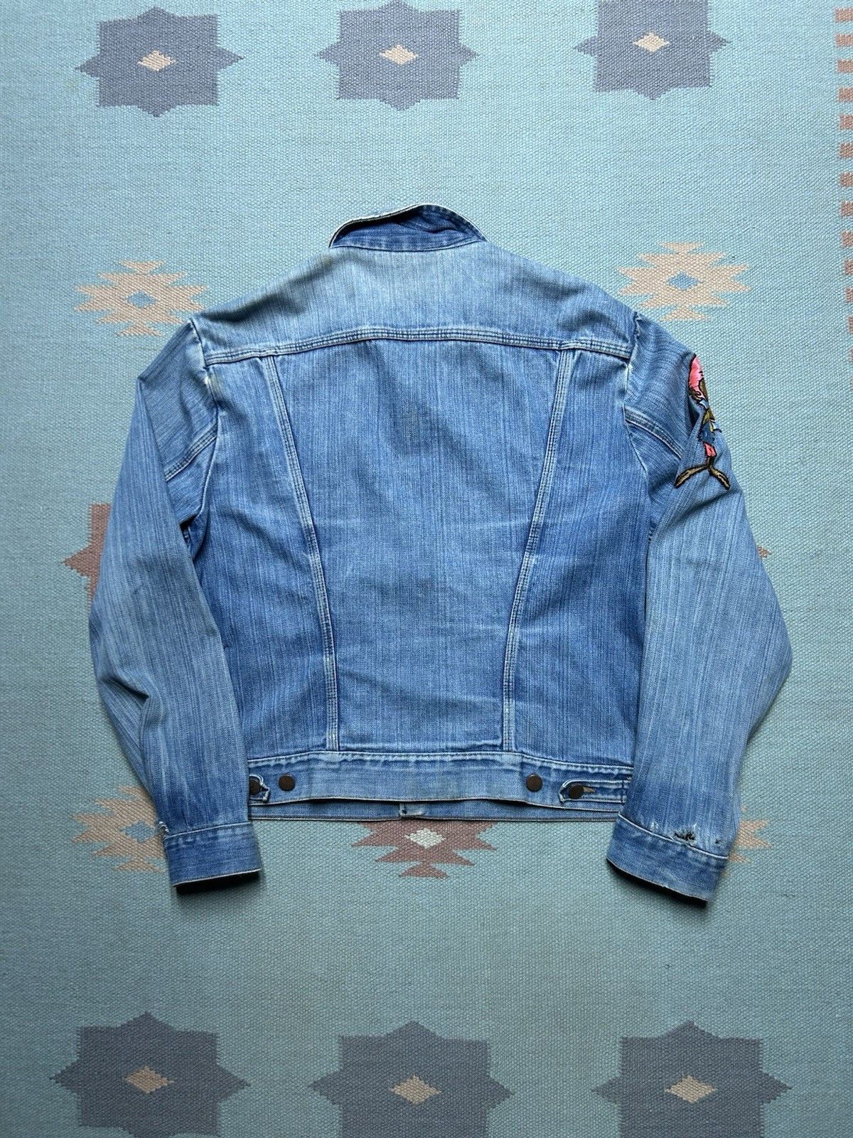 Vintage VTG 70s wrangler no fault denim jacket faded speedy patch L Size US L / EU 52-54 / 3 - 8 Thumbnail