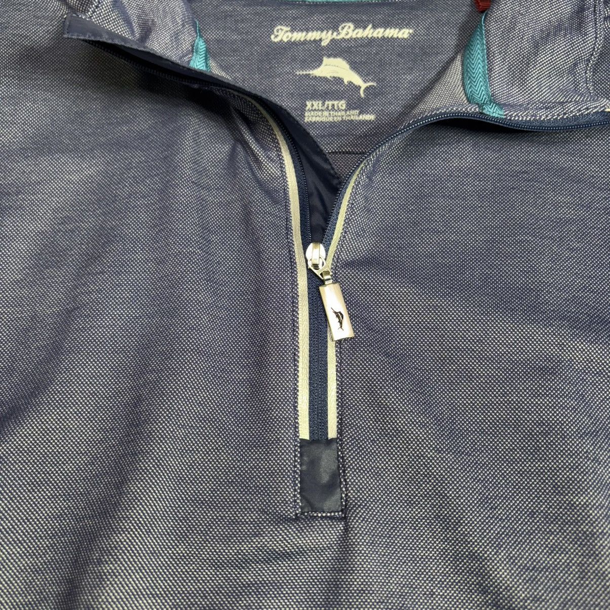 Tommy Bahama Tommy Bahama Navy Blue Light Weight 1/4 Zip Pull Over 2XL Size US XXL / EU 58 / 5 - 3 Thumbnail