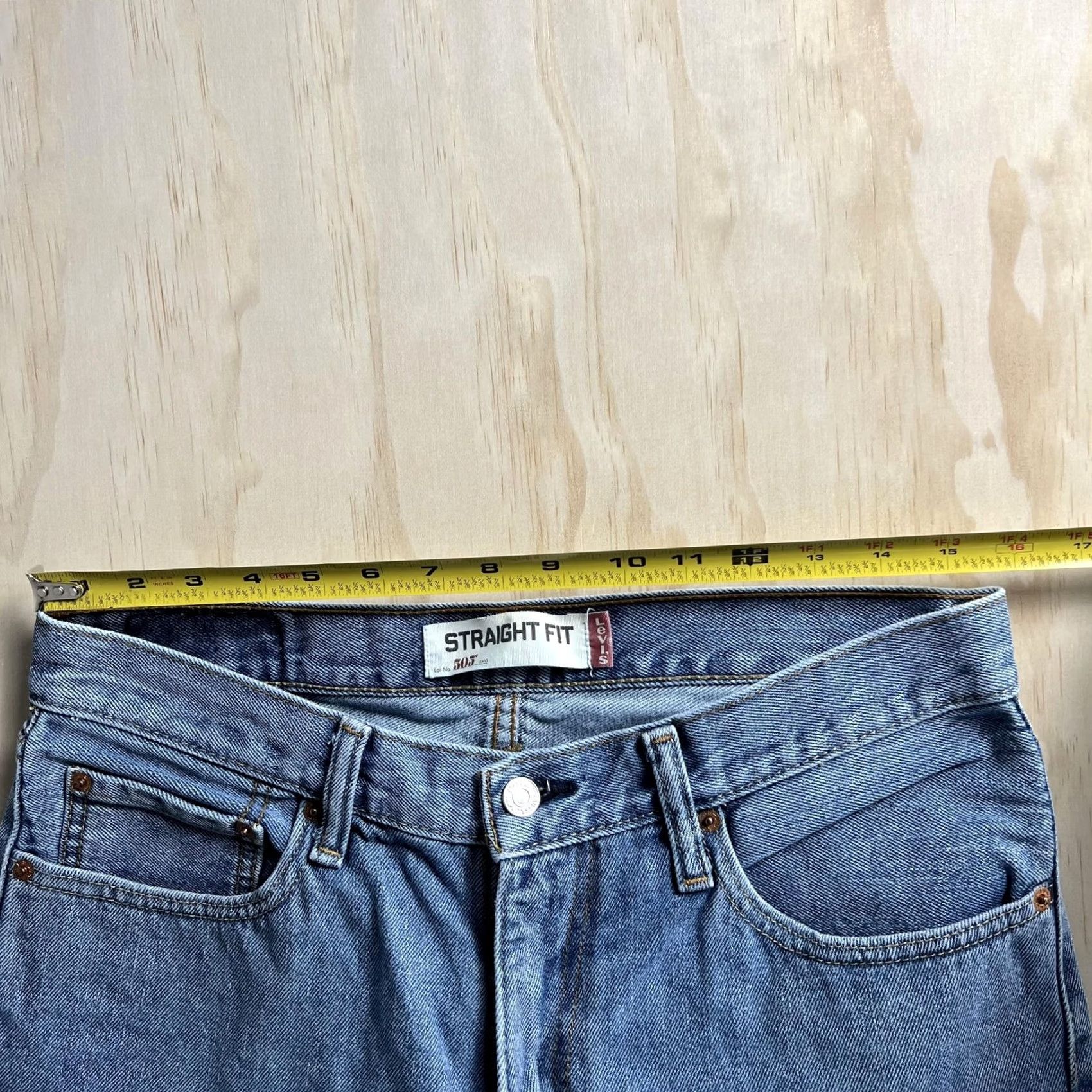 Levi's Levi's 505 Jeans Mens Medium Wash Blue Denim Straight Zip Fly 32x32 Size US 32 / EU 48 - 7 Thumbnail