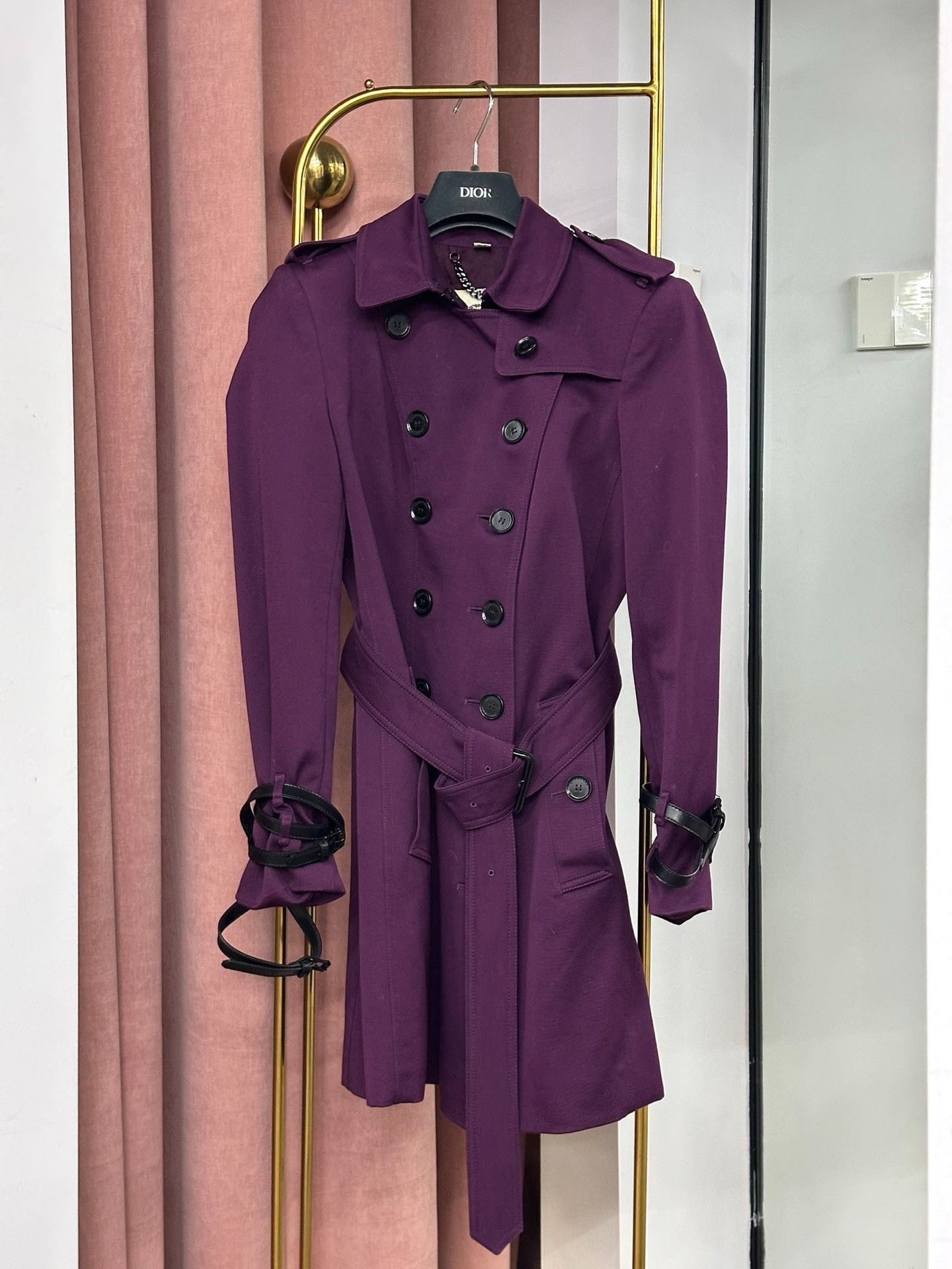 Burberry Burberry Purple Trench Coat Size S / US 4 / IT 40 - 1 Thumbnail