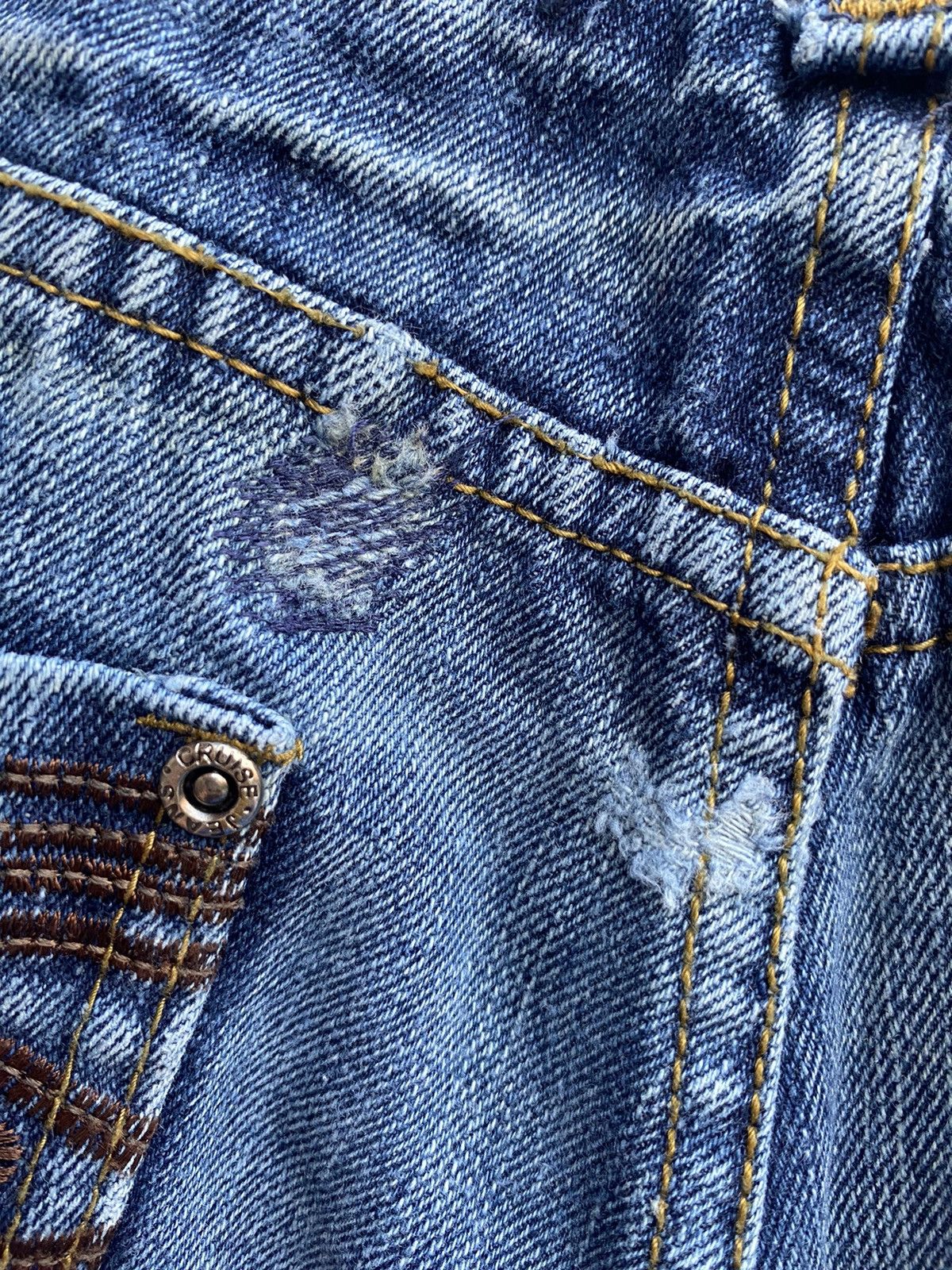 True Religion × Vintage Vintage Cruise & Jeans Embroided Baggy Blue Jeans Size US 34 / EU 50 - 9 Thumbnail