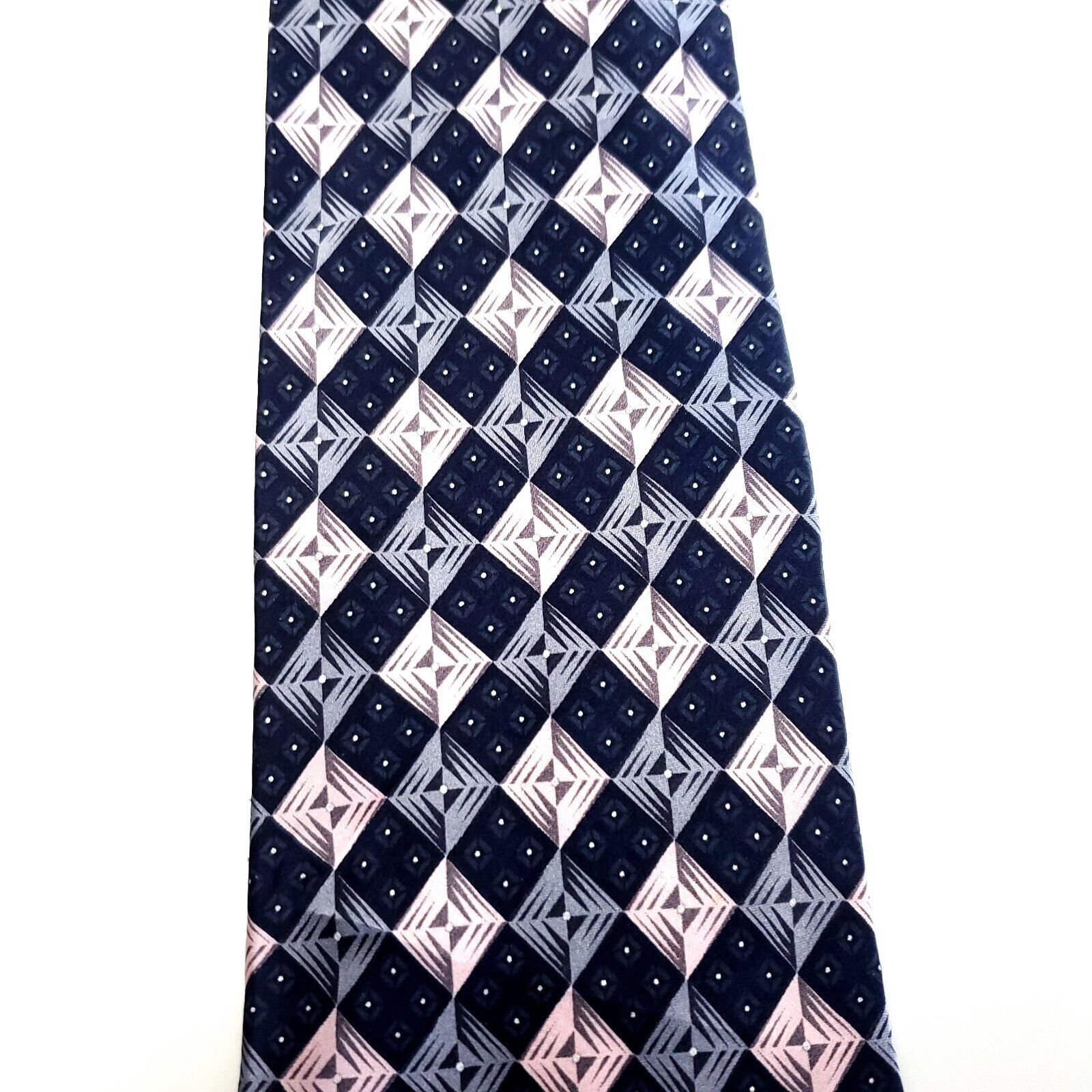 Croft & Barrow Croft & Barrow Blue Pink Silk Tie Woven Check Size ONE SIZE - 2 Thumbnail