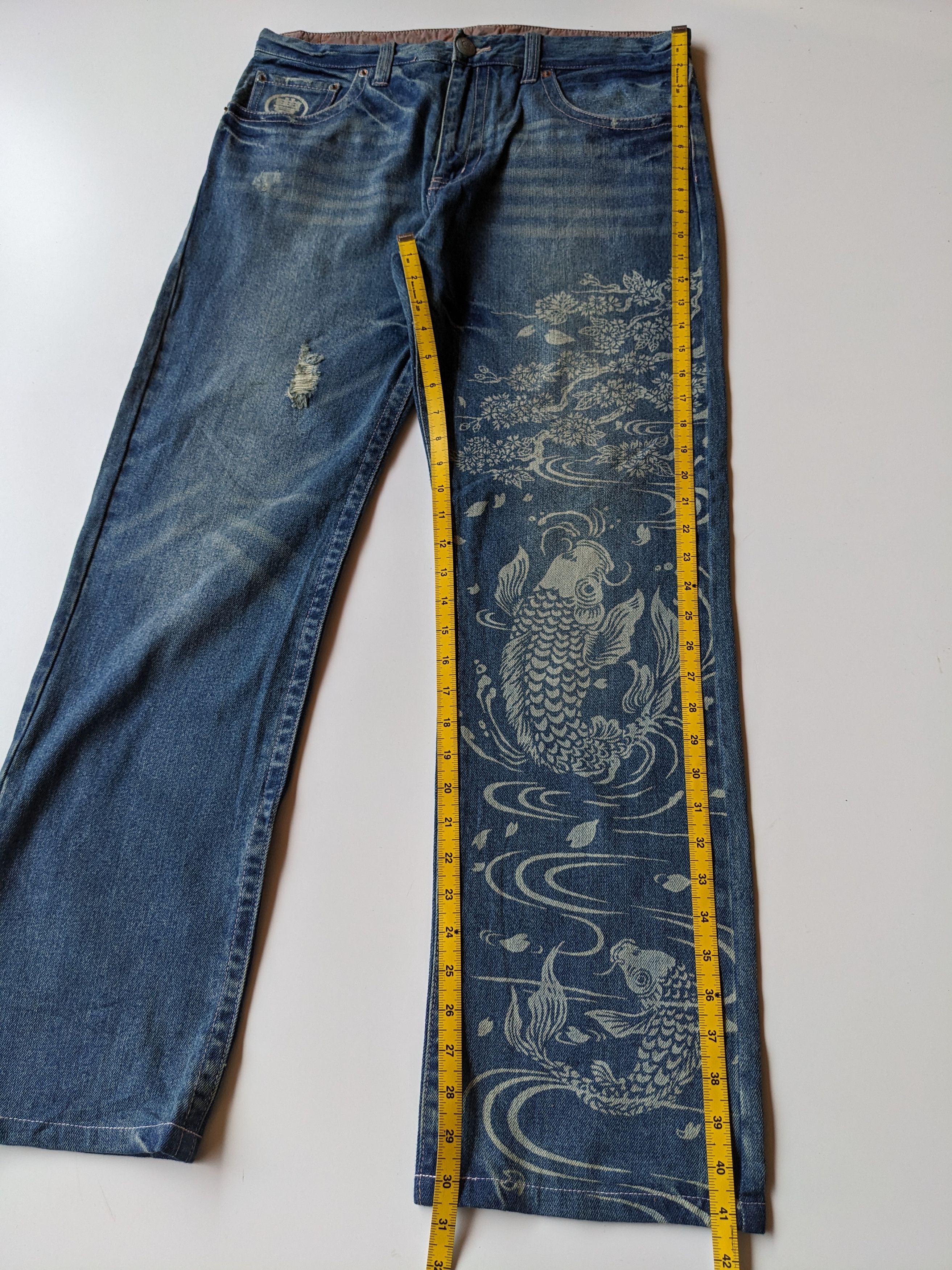 Japanese Brand Vintage Karakuri Koi Fish ripped jeans Size US 36 / EU 52 - 7 Thumbnail
