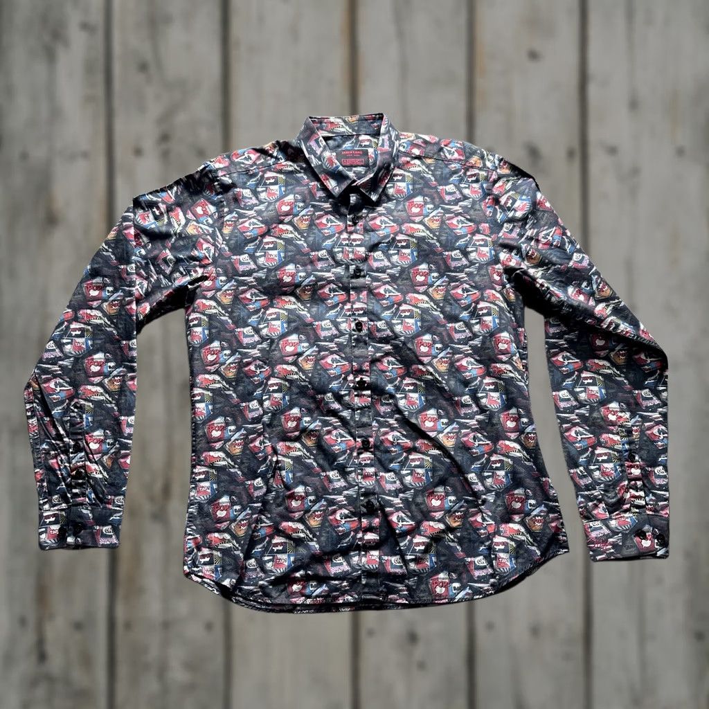 Jared Lang Jared Lang Shirt Mens L Black Comic Book Graphic Button Up Long Sleeve Size US L / EU 52-54 / 3 - 1 Thumbnail