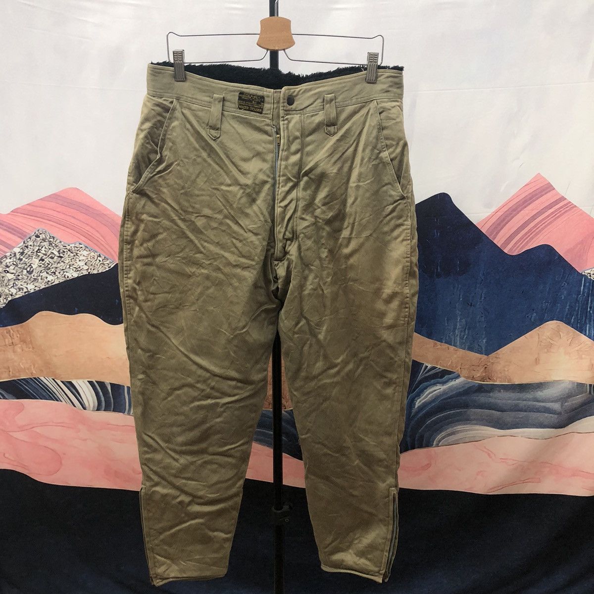 image of Winter Military Pants Fur Lining in Beige, Men's (Size 33)