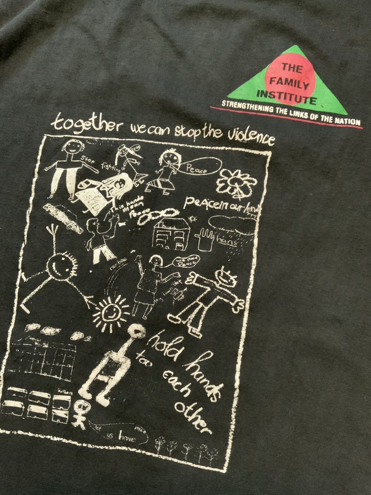 Vintage Vintage 90s Together We Can Stop The Violence Peace T-Shirt Size US XL / EU 56 / 4 - 1 Thumbnail