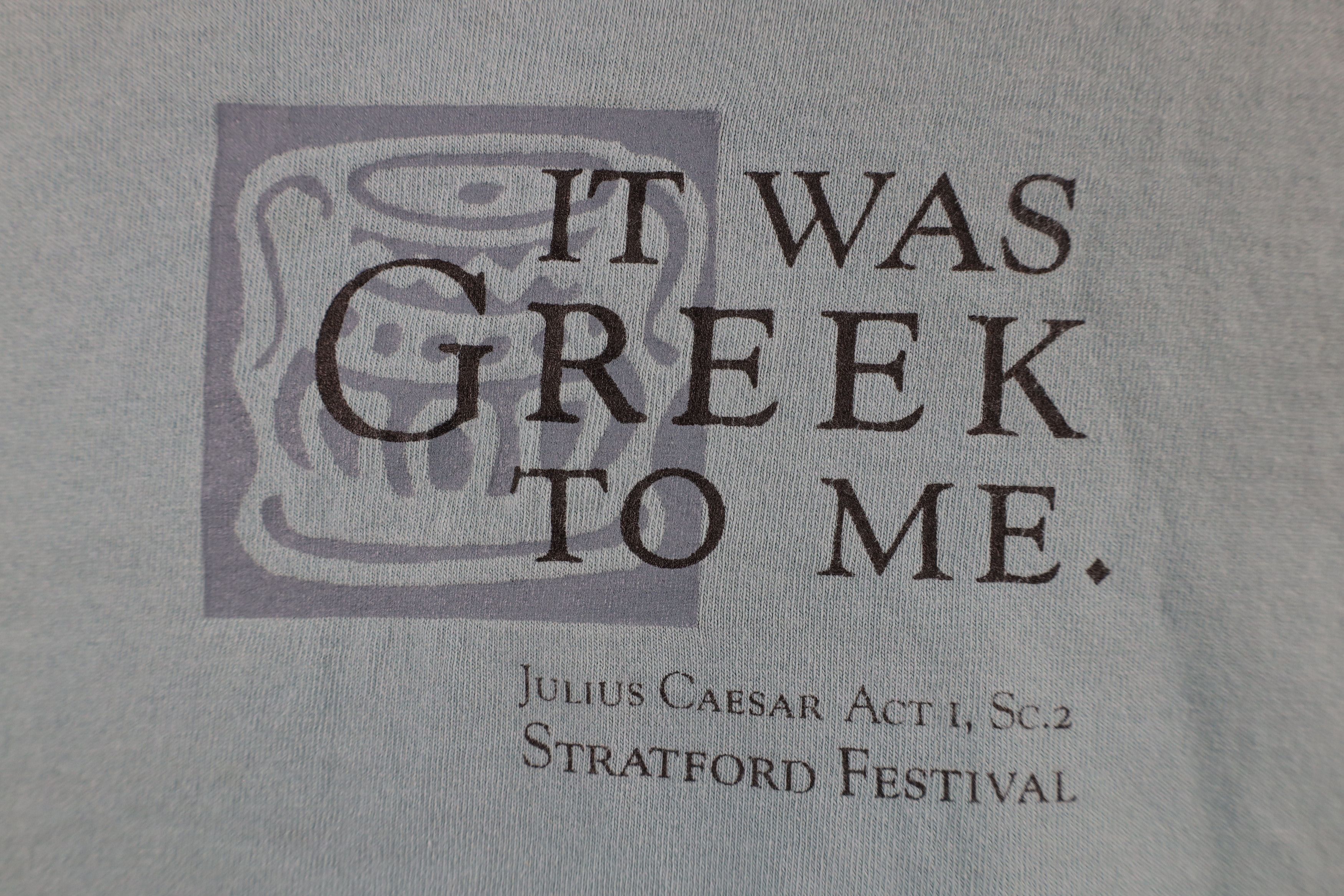 Vintage Vintage 90s It Was Greek To Me Julius Caesar Act I T-Shirt Size US XL / EU 56 / 4 - 4 Thumbnail
