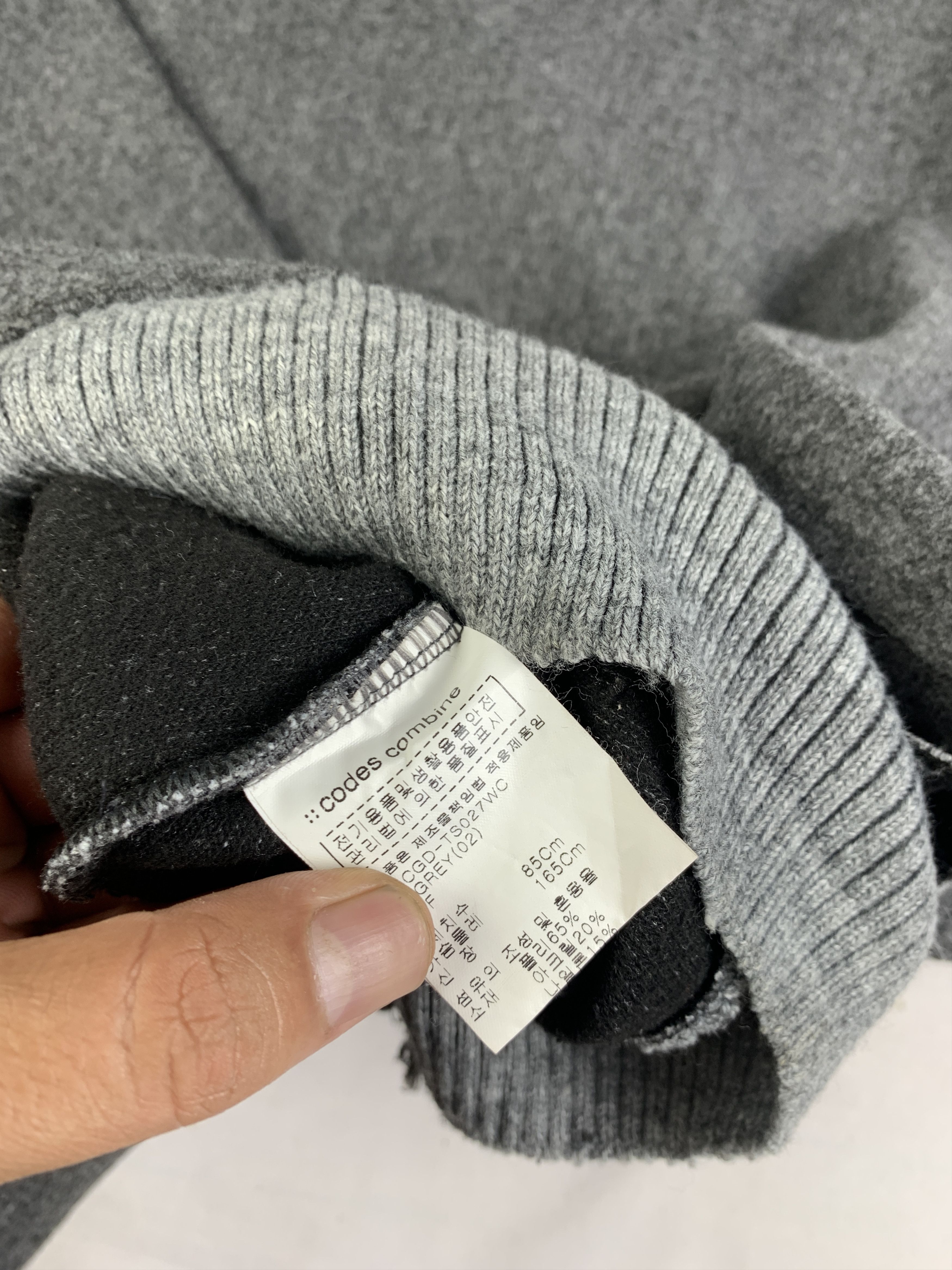 Codes Combine ::codes combine Charcoal Fleece Stiff Sweater (L) Size US L / EU 52-54 / 3 - 7 Thumbnail